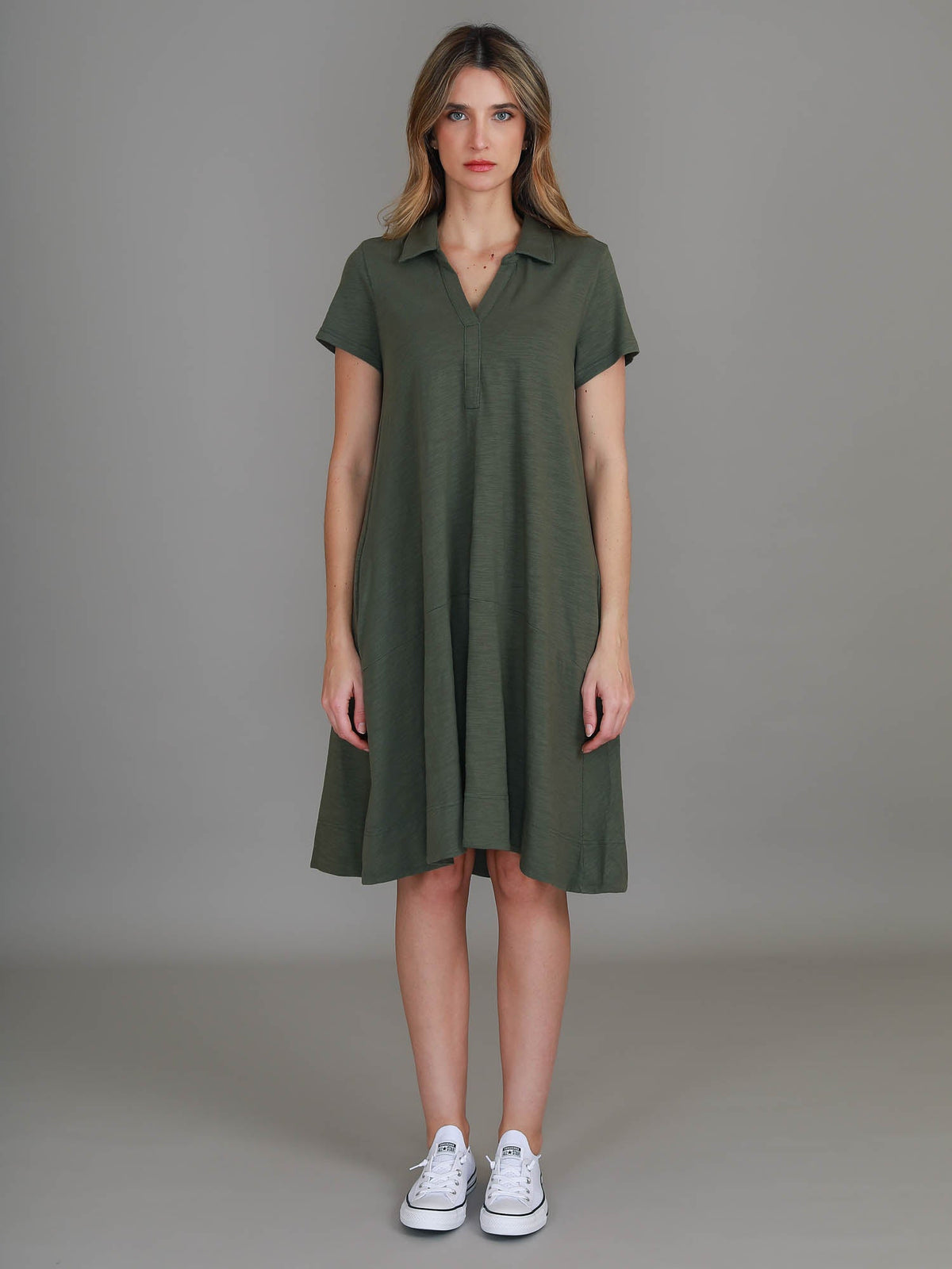Tibby | Women's Short Sleeve Polo Dress – Cotton Jersey
