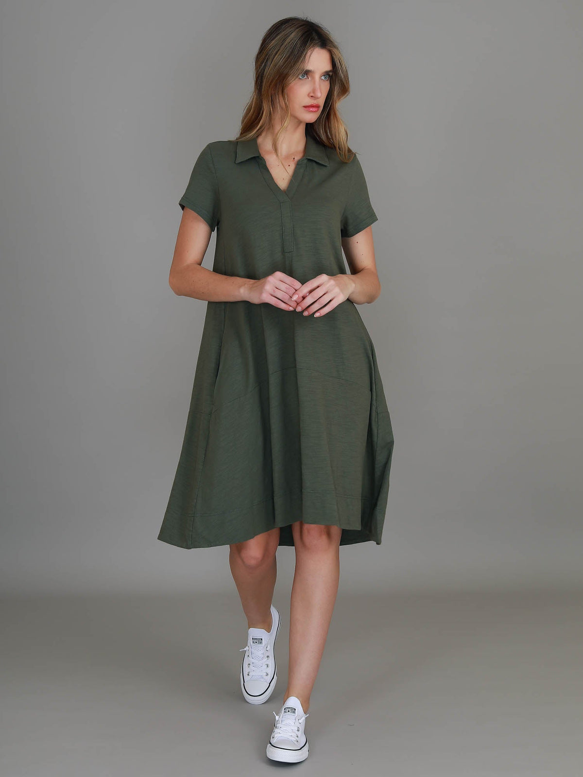 Tibby | Women's Short Sleeve Polo Dress – Cotton Jersey