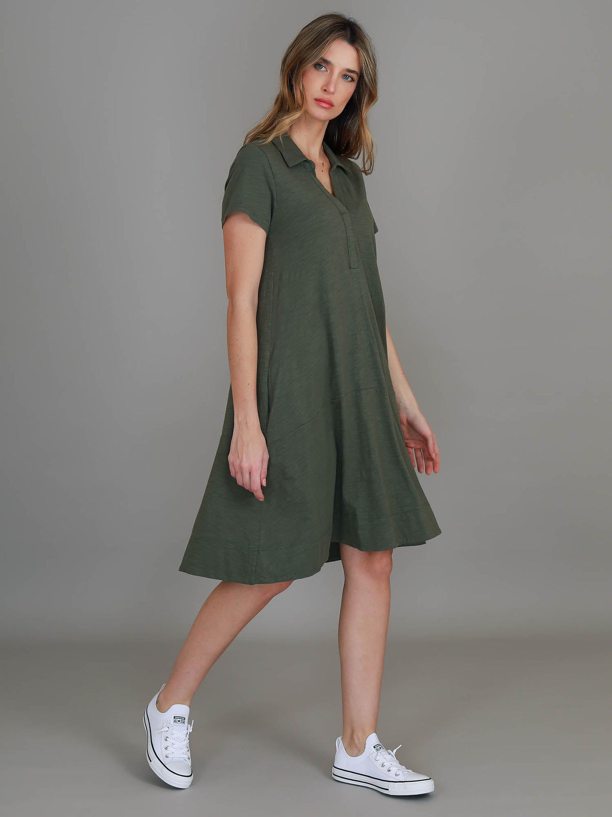 Tibby | Women's Short Sleeve Polo Dress – Cotton Jersey