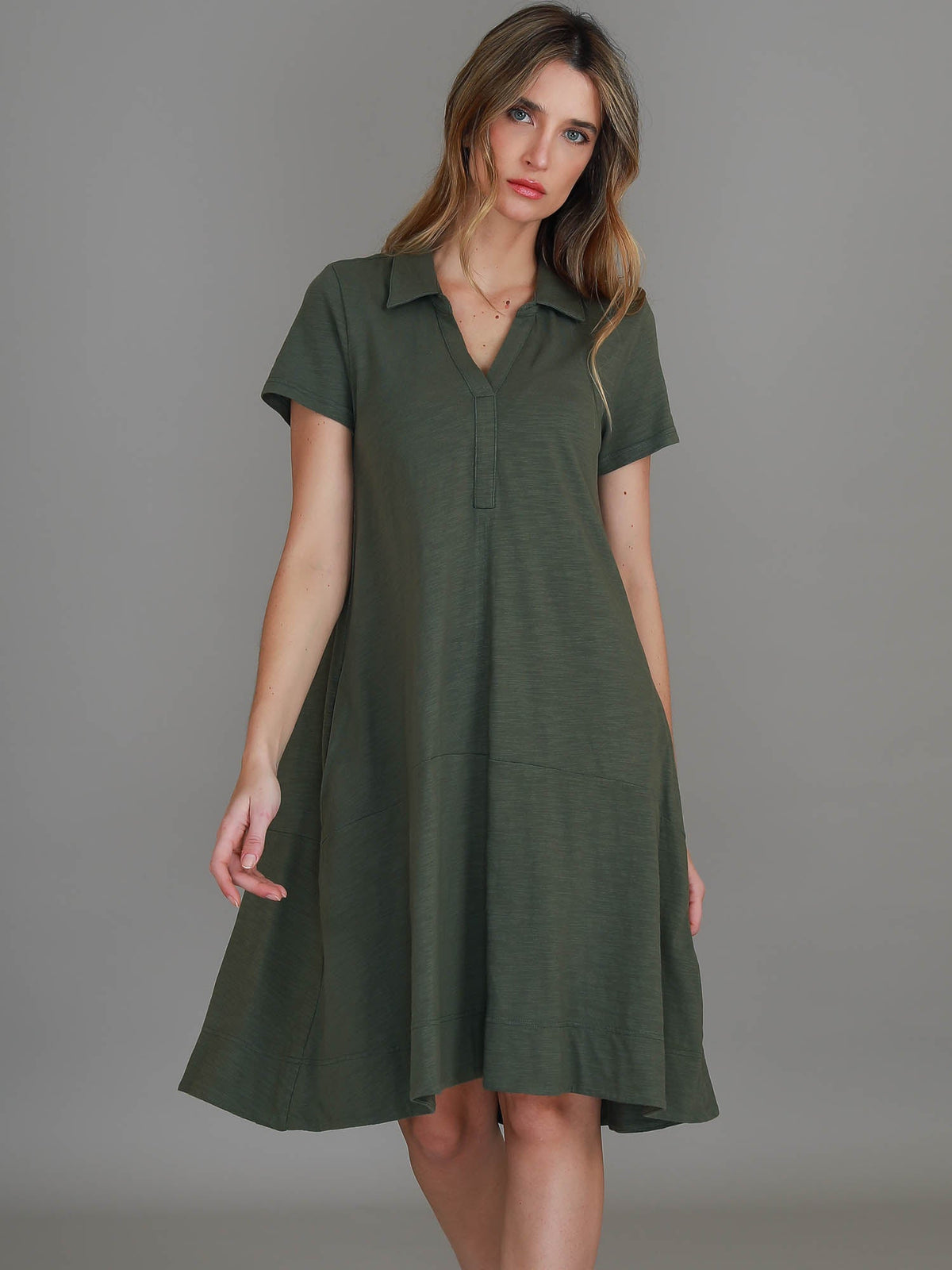 Tibby | Women's Short Sleeve Polo Dress – Cotton Jersey