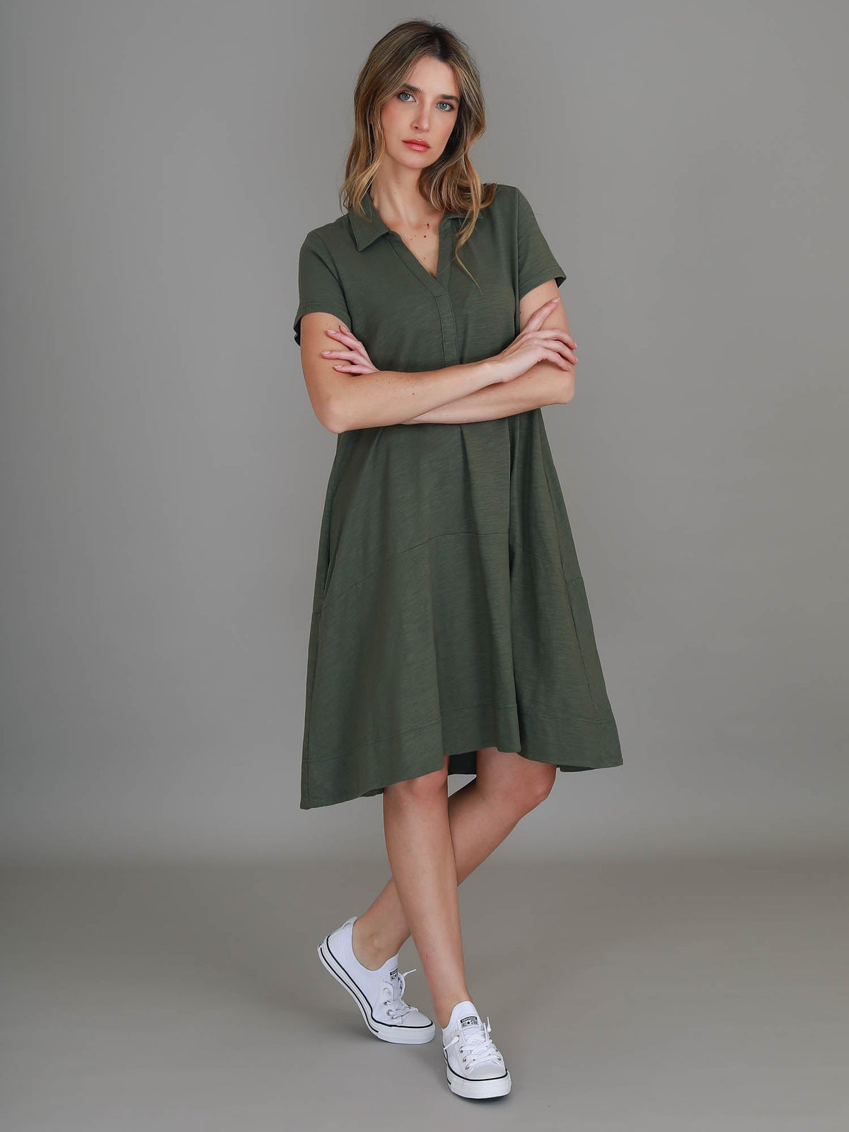Tibby | Women's Short Sleeve Polo Dress – Cotton Jersey