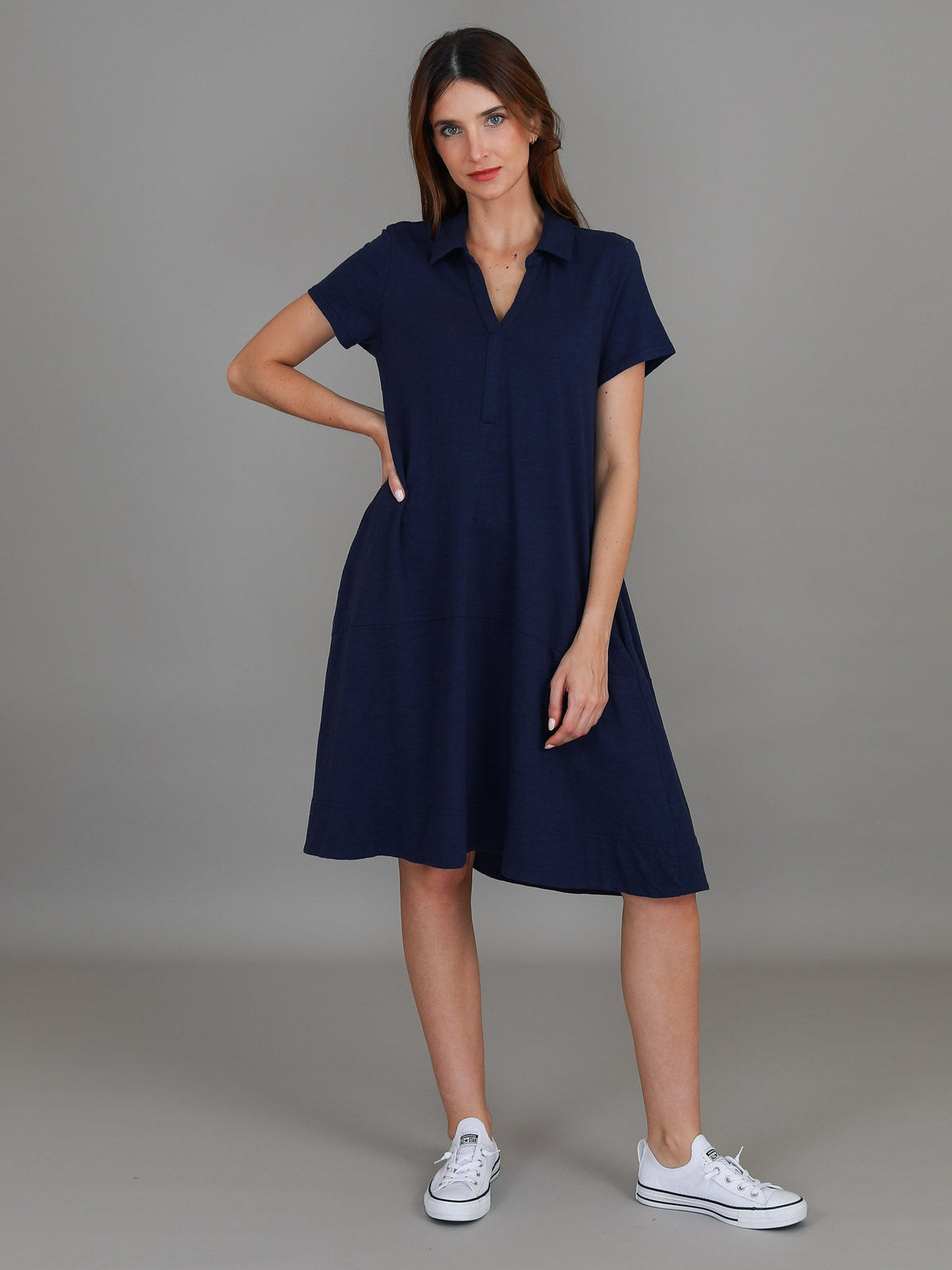 Tibby | Women's Short Sleeve Polo Dress – Cotton Jersey