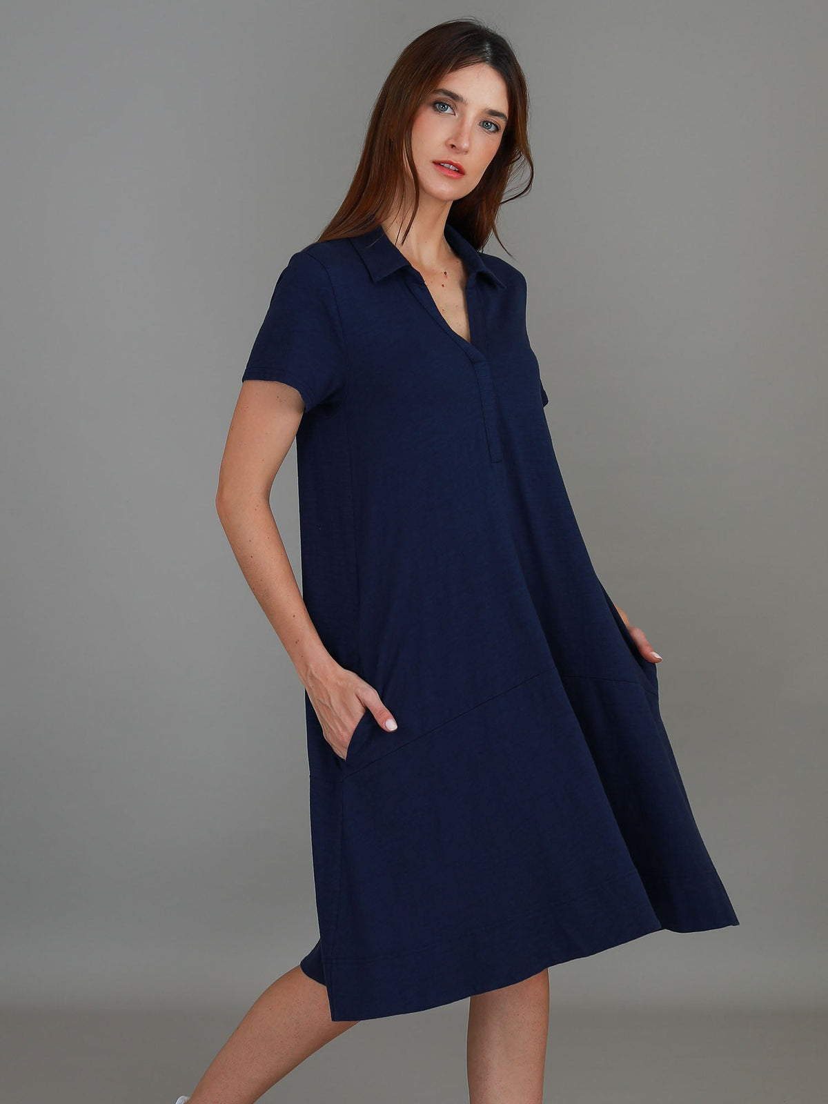 Tibby | Women's Short Sleeve Polo Dress – Cotton Jersey