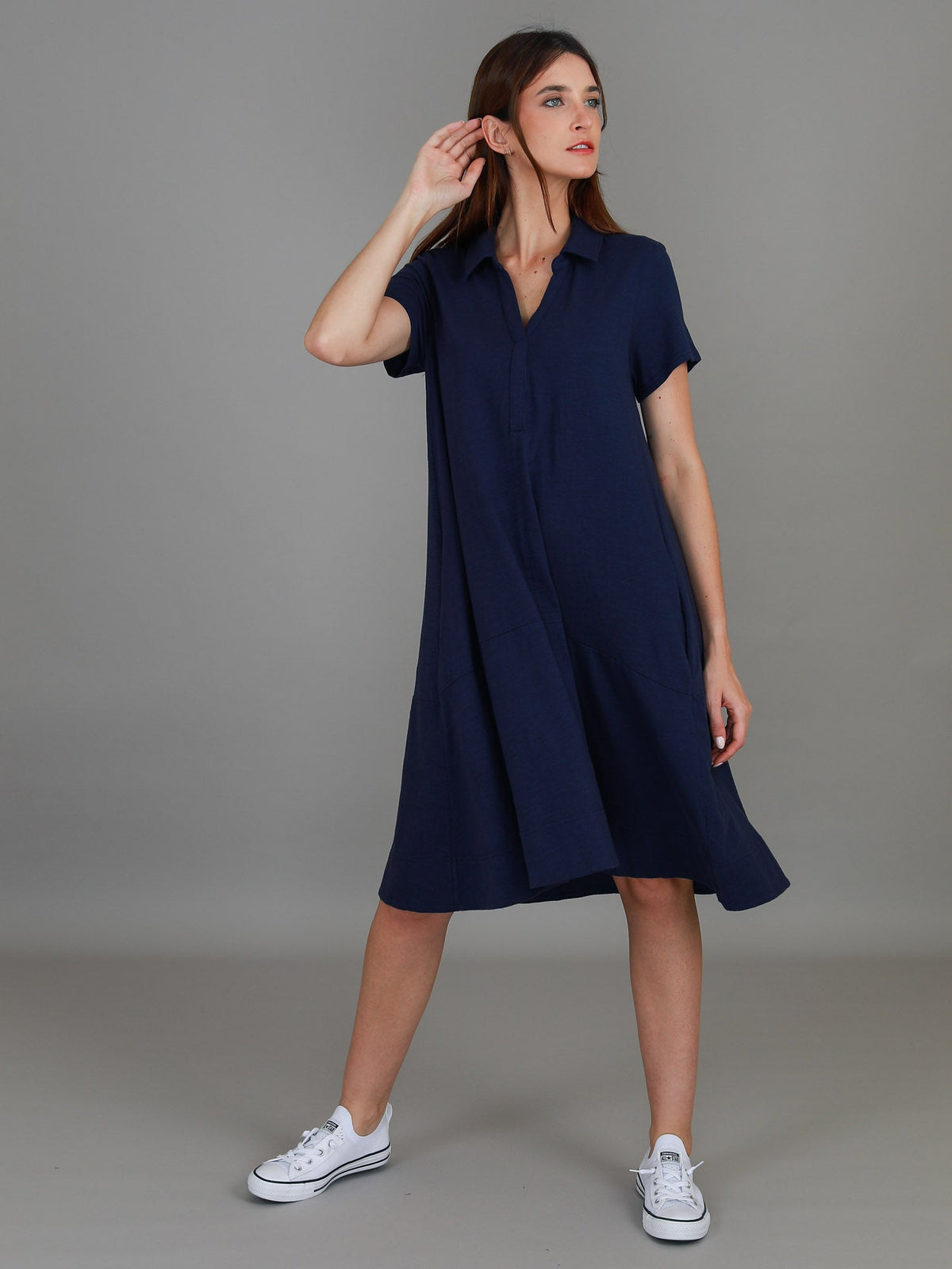 Tibby | Women's Short Sleeve Polo Dress – Cotton Jersey