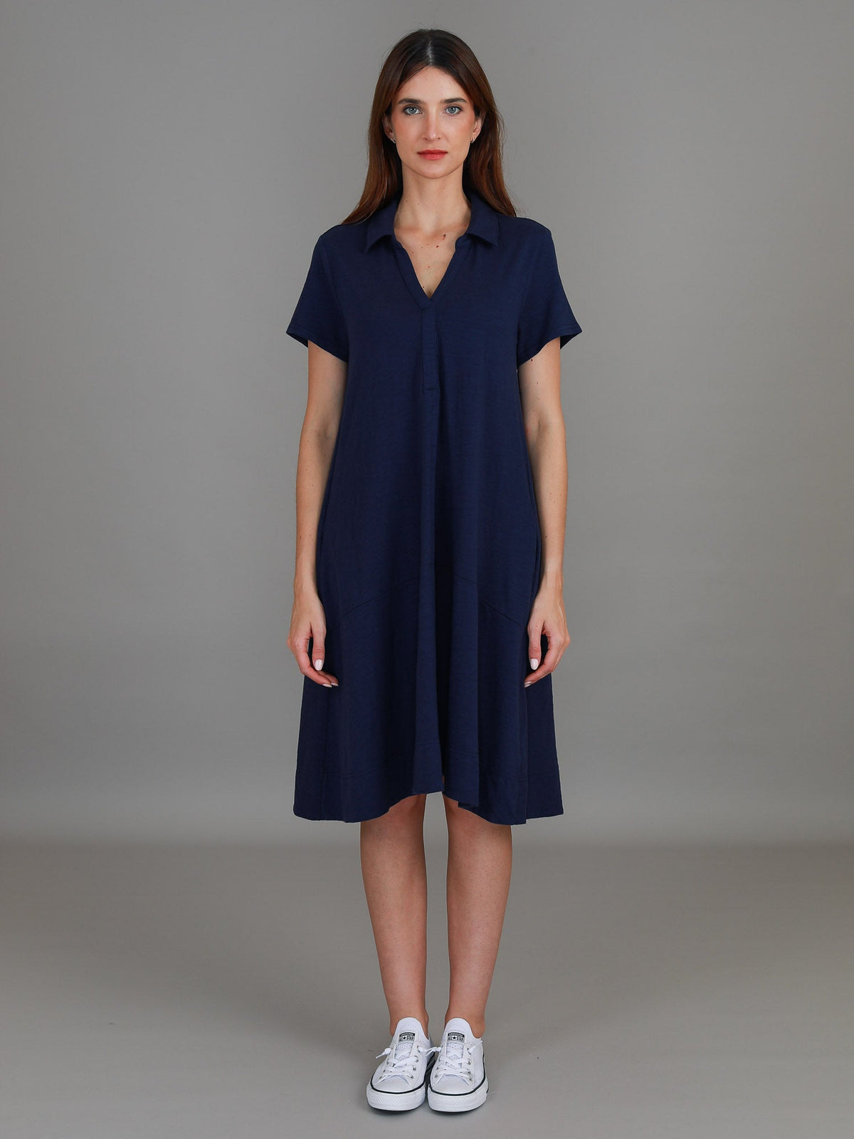 Tibby | Women's Short Sleeve Polo Dress – Cotton Jersey