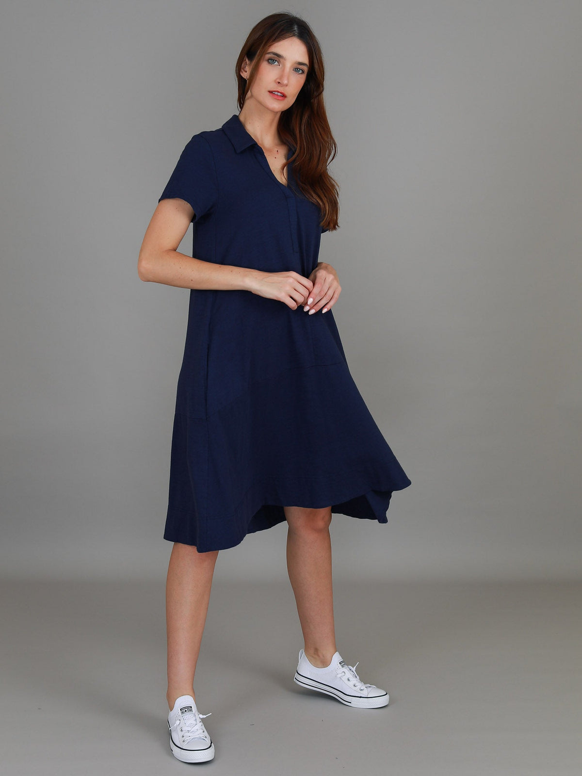 Tibby | Women's Short Sleeve Polo Dress – Cotton Jersey
