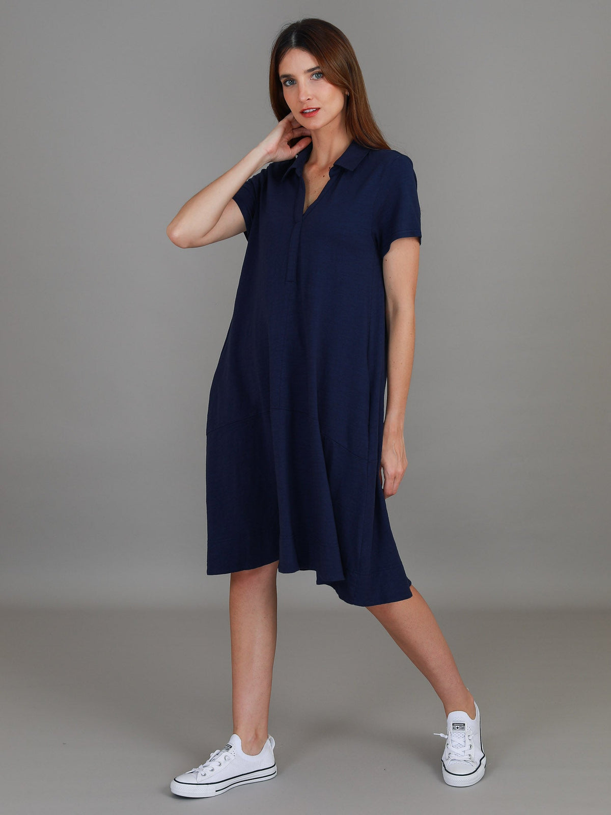 Tibby | Women's Short Sleeve Polo Dress – Cotton Jersey