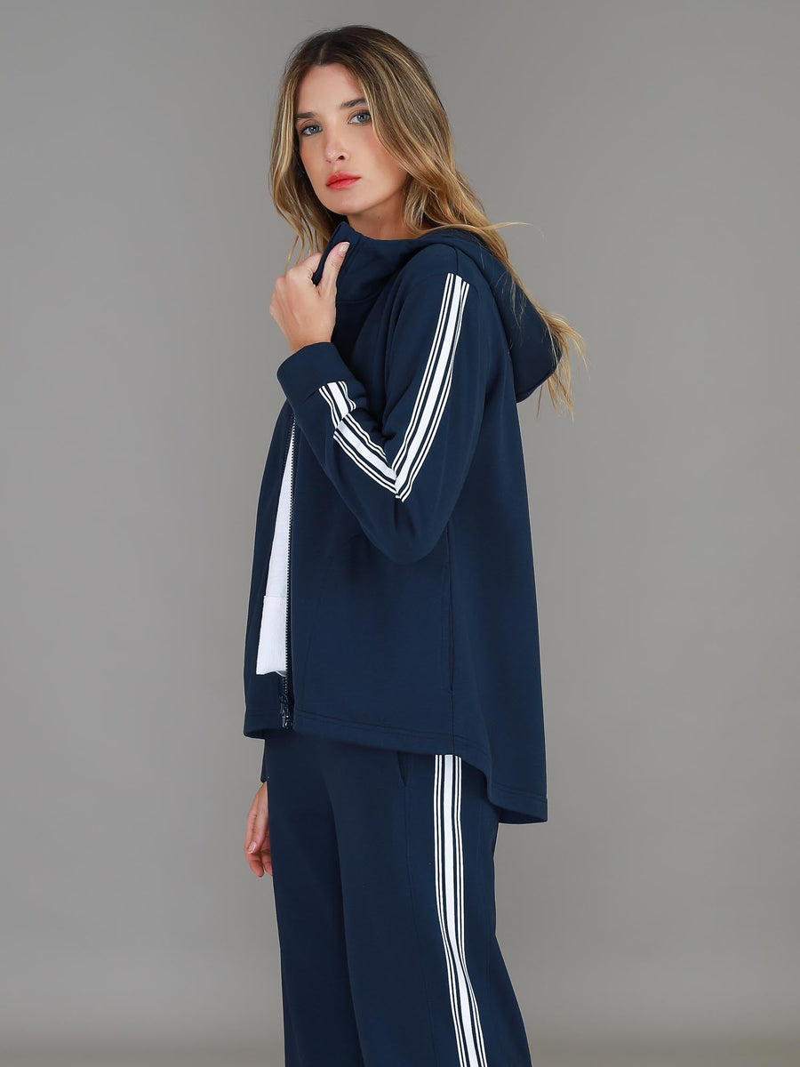 Delta | Women's Curved Hem Hoodie Jacket – Cotton French Terry