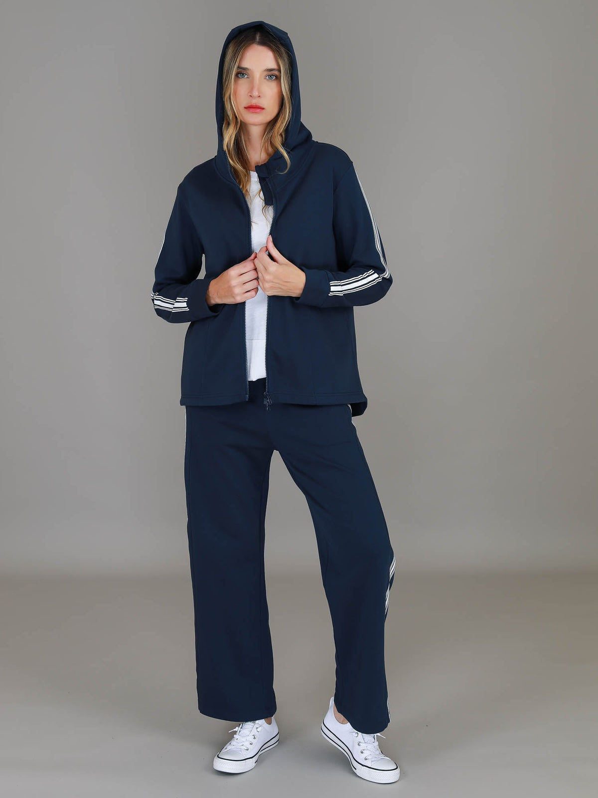 Delta | Women's Curved Hem Hoodie Jacket – Cotton French Terry