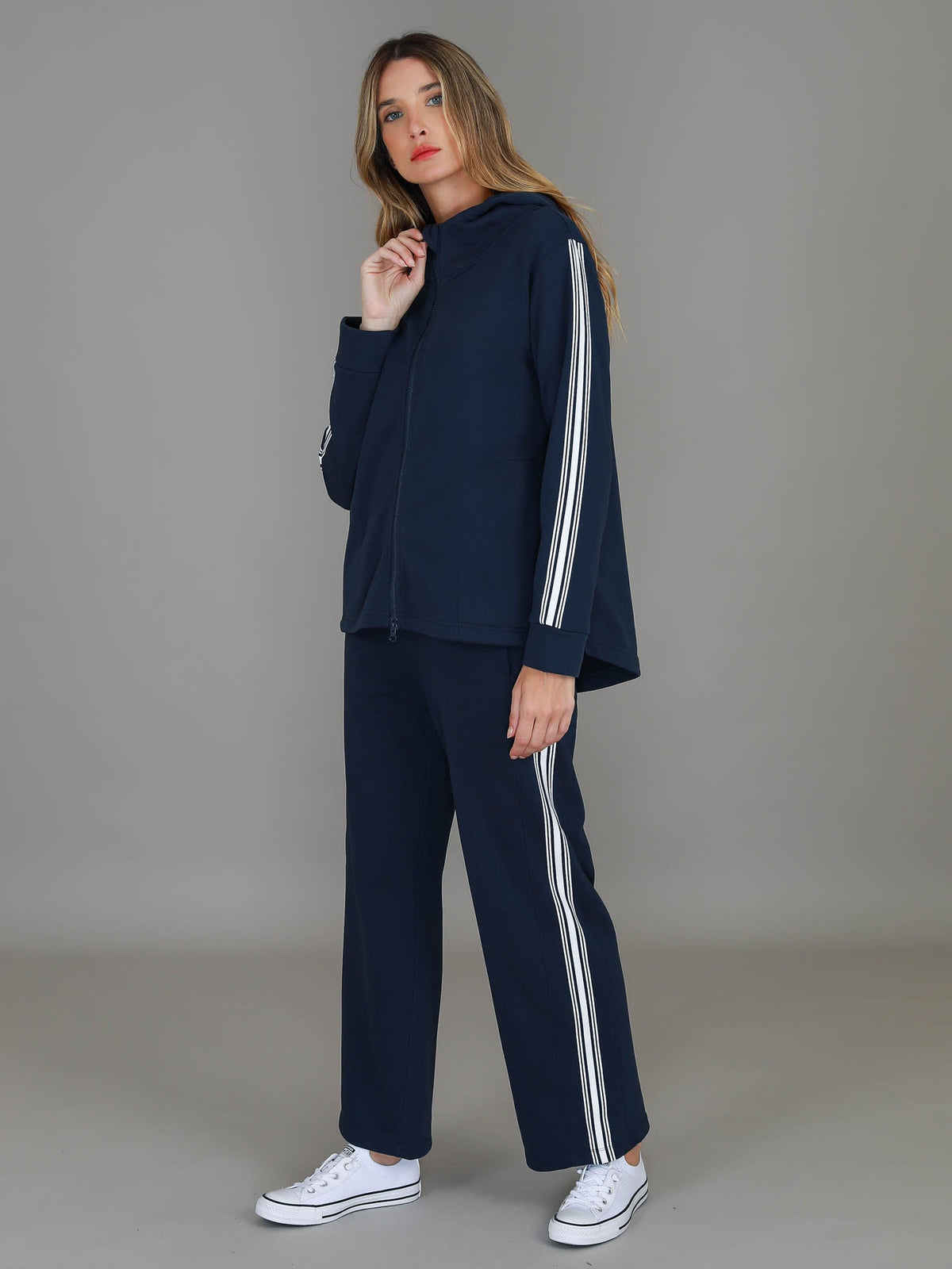 Delta | Women's Curved Hem Hoodie Jacket – Cotton French Terry