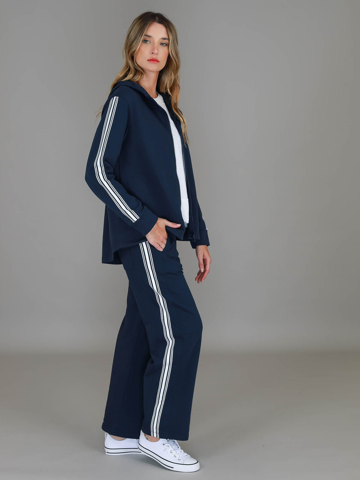 Delta | Women's Curved Hem Hoodie Jacket – Cotton French Terry