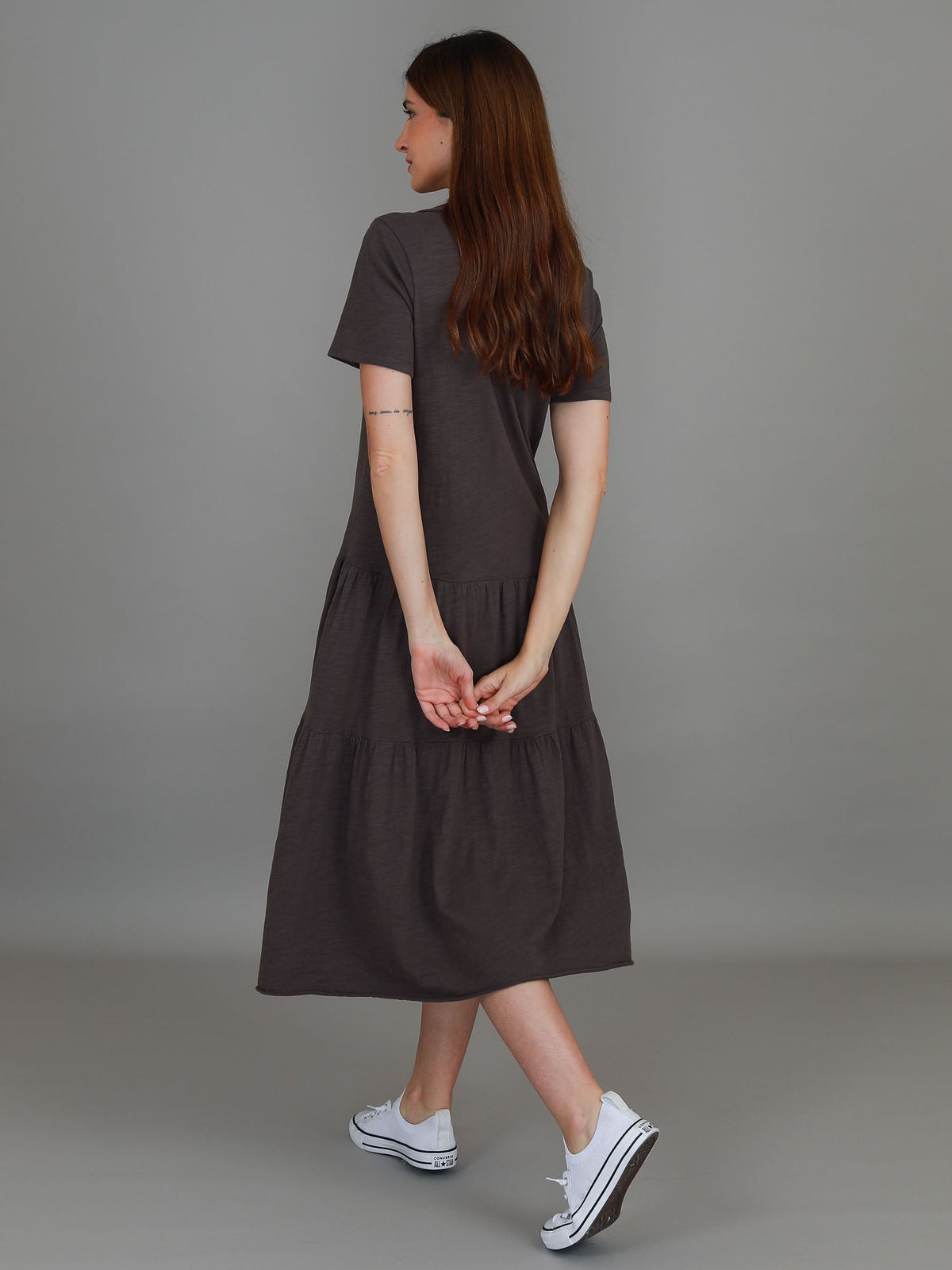 Tricia | Women's Tiered Midi Polo Dress – Cotton Jersey