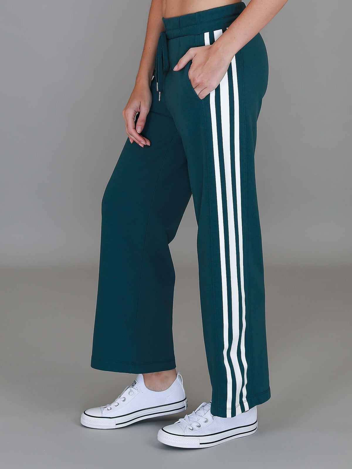 Robin | Women's Stripe Straight Leg Sweatpants – French Terry