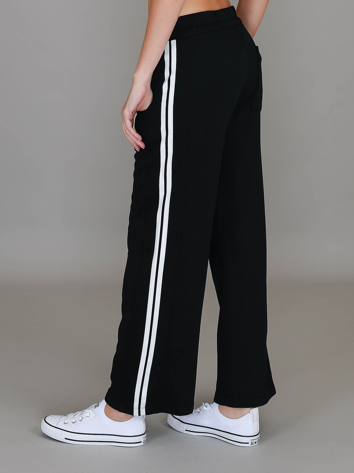 Pammy | Women's Stripe Straight Leg Sweatpants – Cotton French Terry