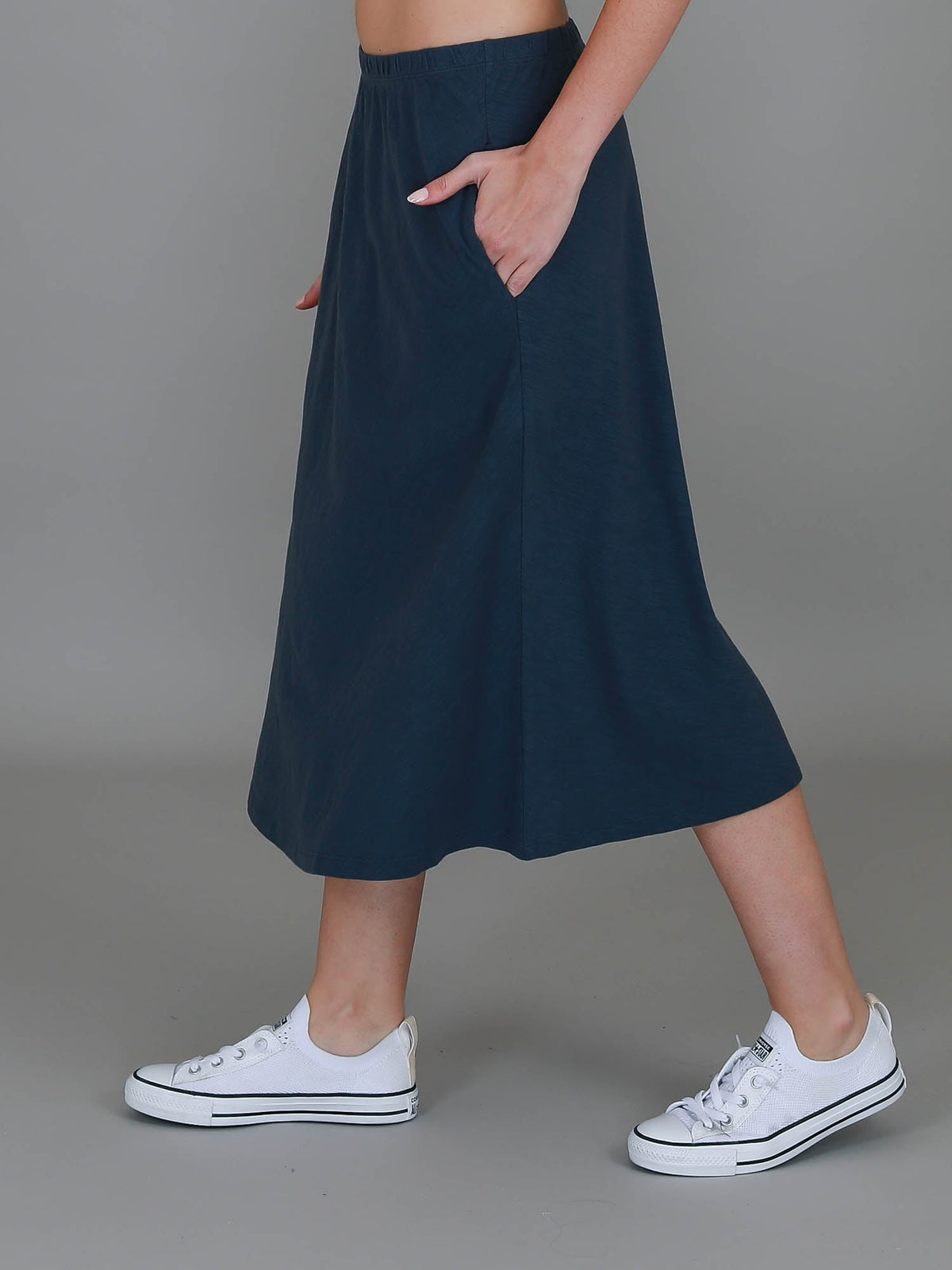 Heathmont | Women's A-Line Midi Skirt – Cotton Jersey