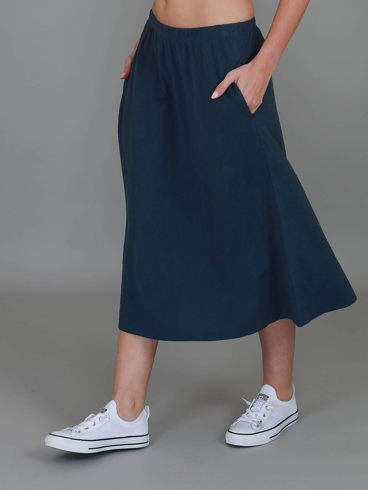 Heathmont | Women's A-Line Midi Skirt – Cotton Jersey
