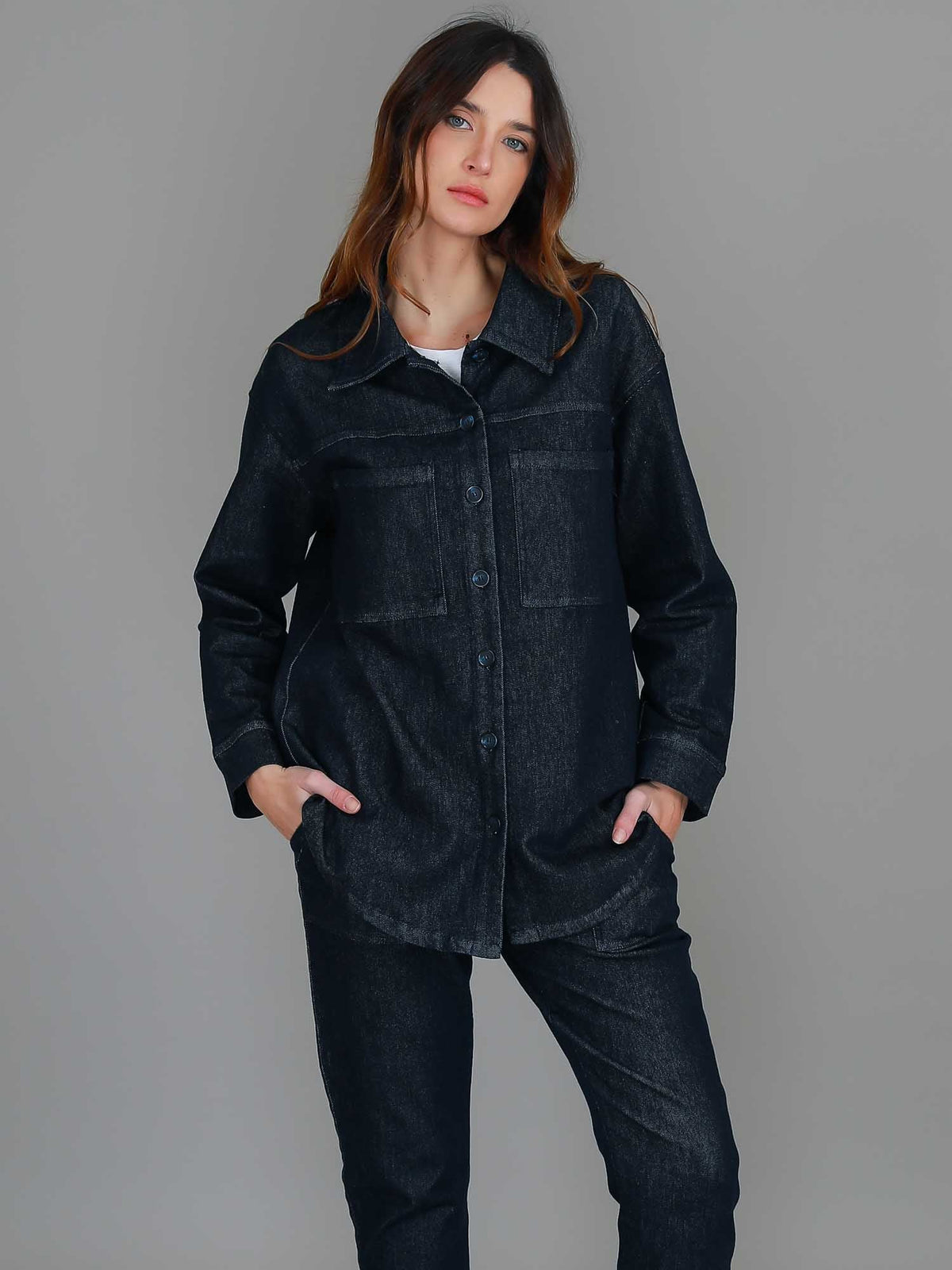 Berwick | Women's Denim Shacket – Stretch Denim