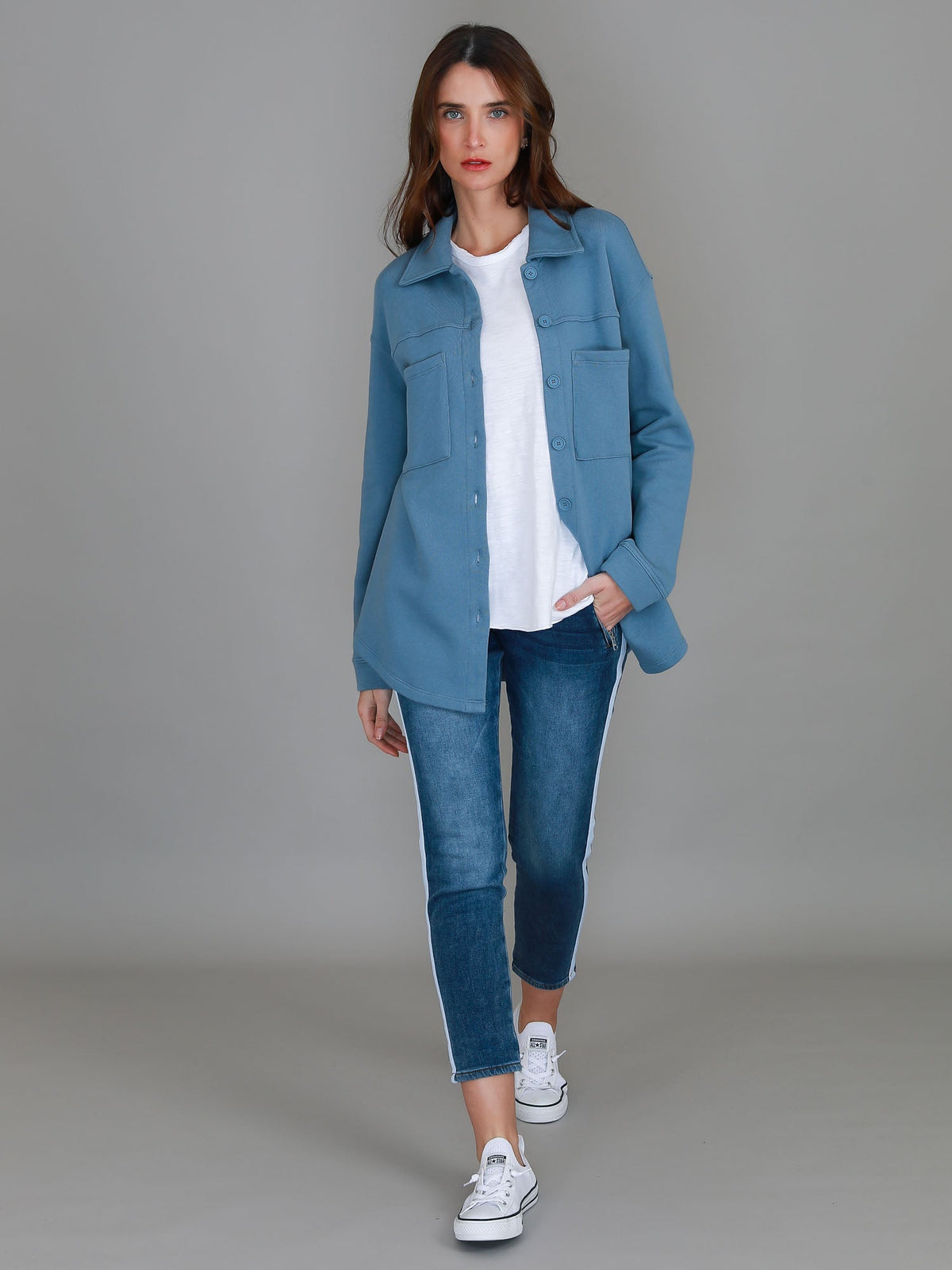 Berwick | Women's Oversized Shacket – Cotton French Terry
