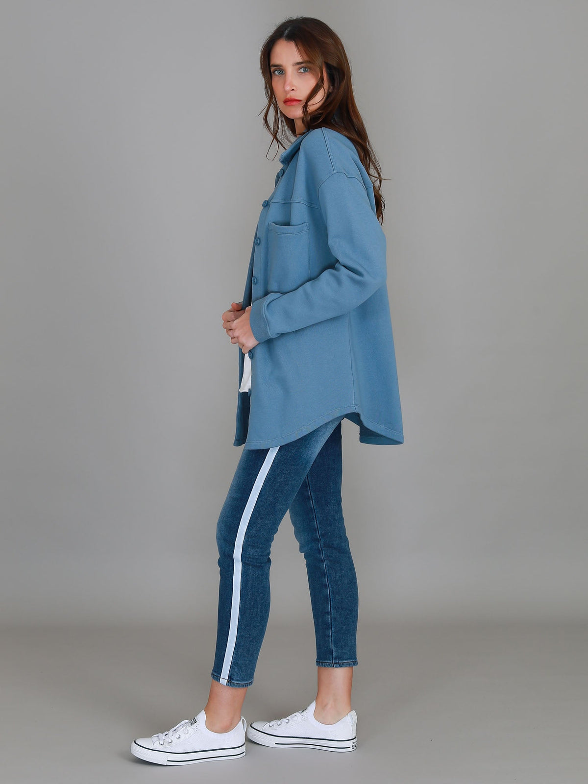 Berwick | Women's Oversized Shacket – Cotton French Terry