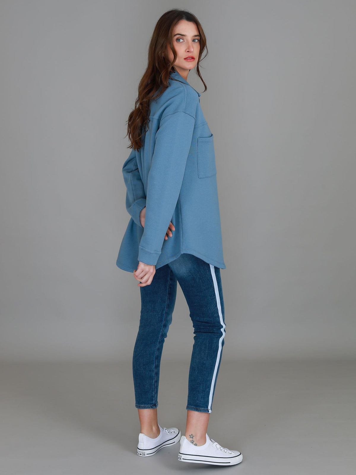 Berwick | Women's Oversized Shacket – Cotton French Terry