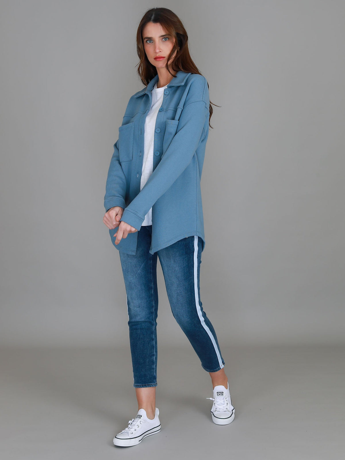 Berwick | Women's Oversized Shacket – Cotton French Terry