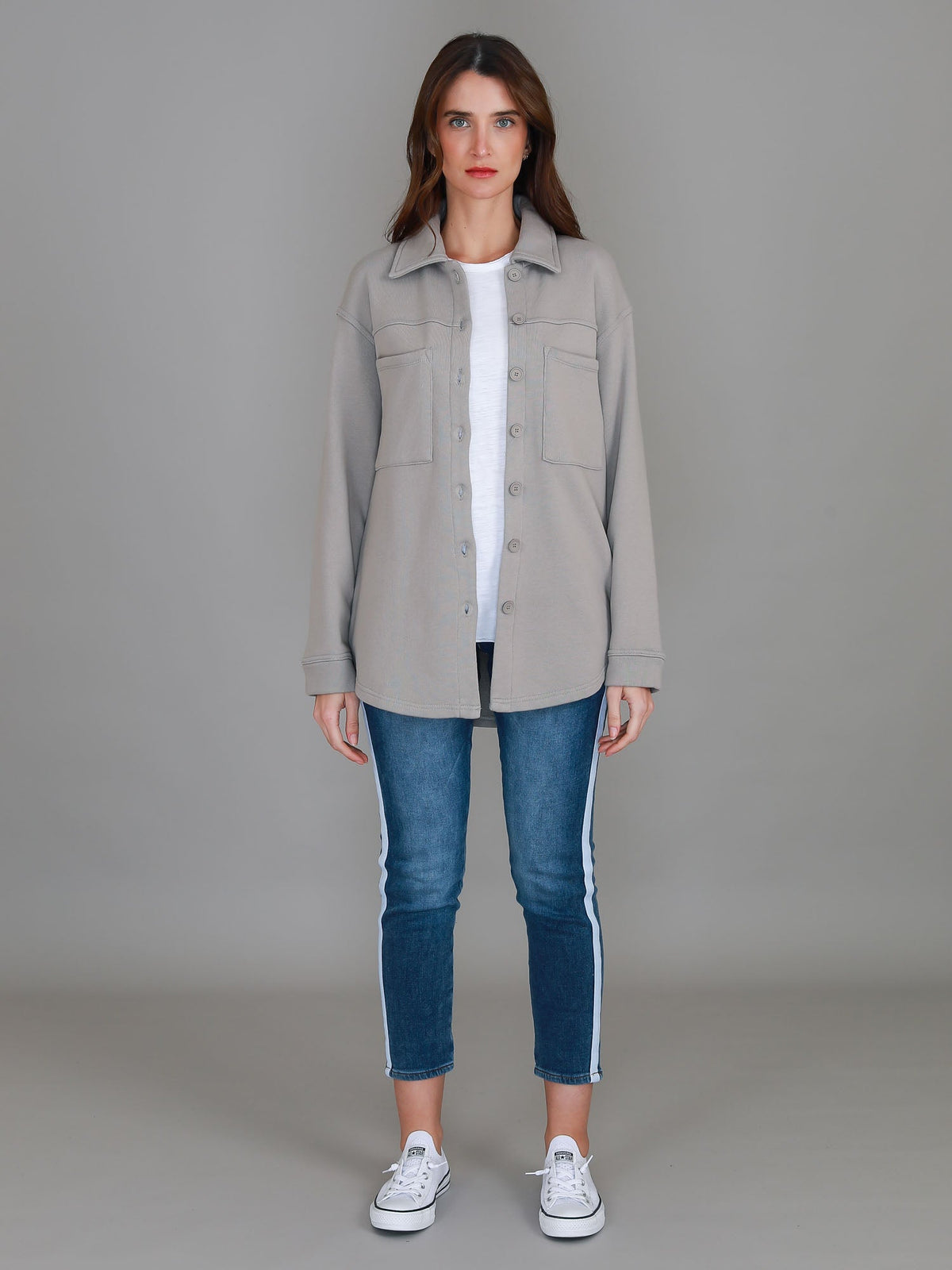 Berwick | Women's Oversized Shacket – Cotton French Terry