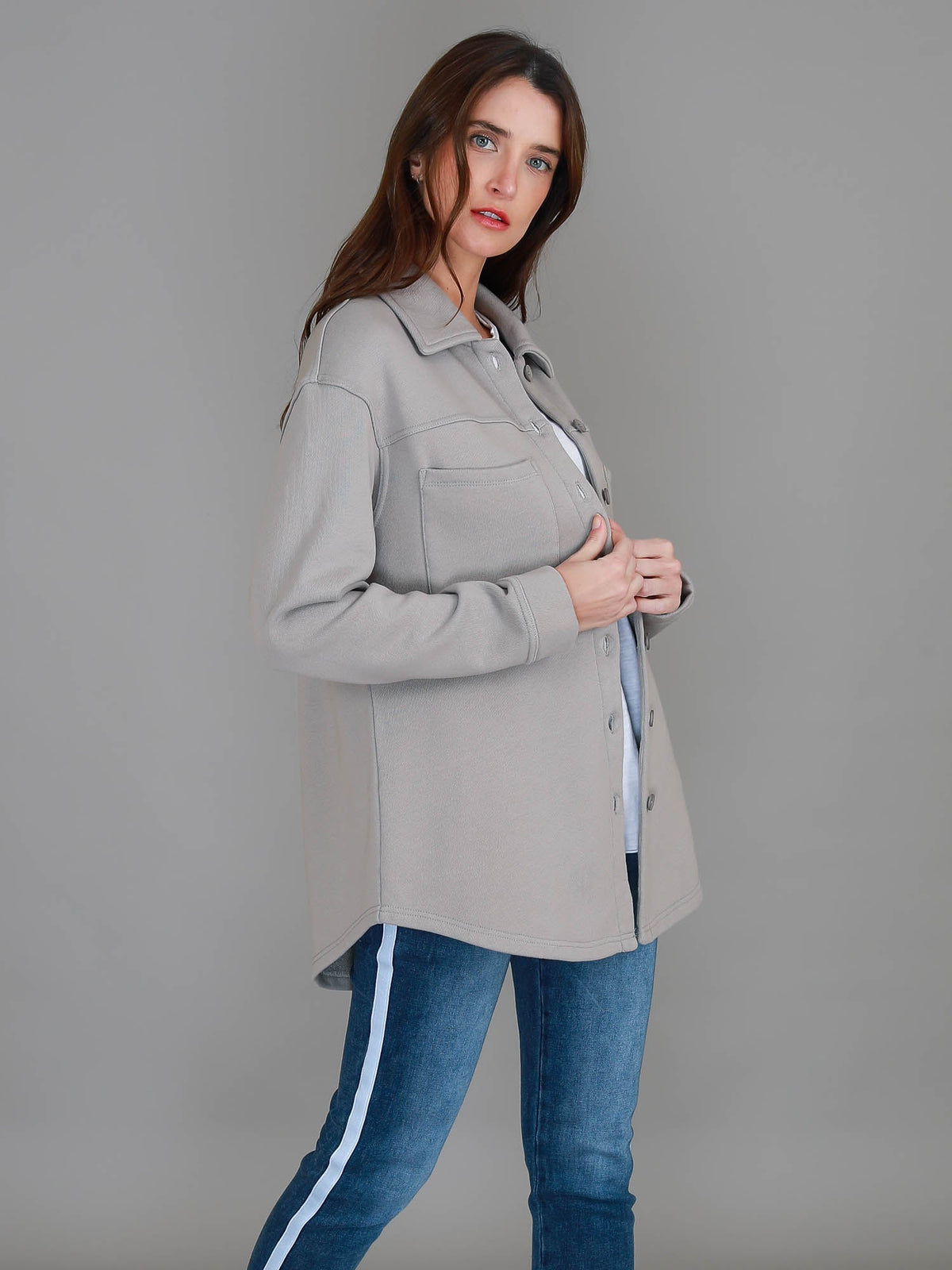 Berwick | Women's Oversized Shacket – Cotton French Terry