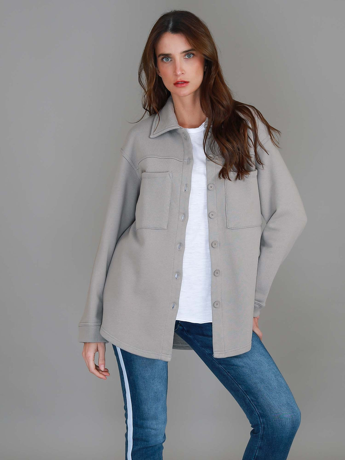 Berwick | Women's Oversized Shacket – Cotton French Terry