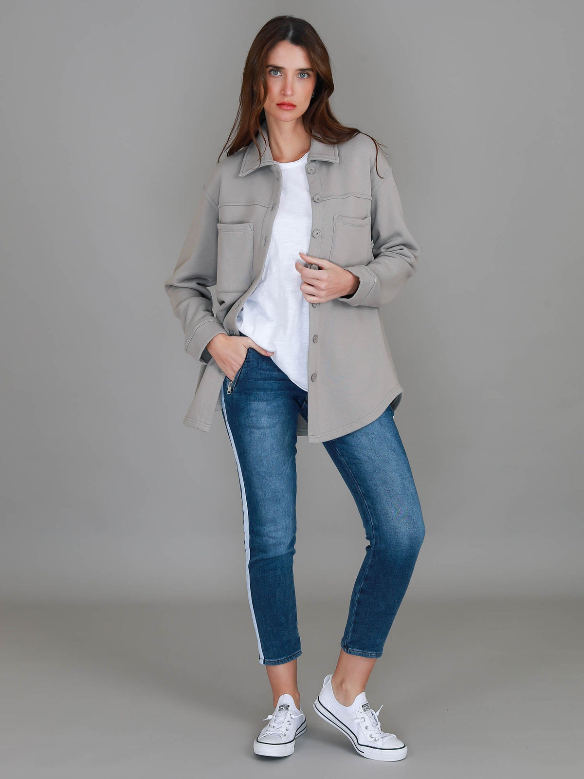 Berwick | Women's Oversized Shacket – Cotton French Terry
