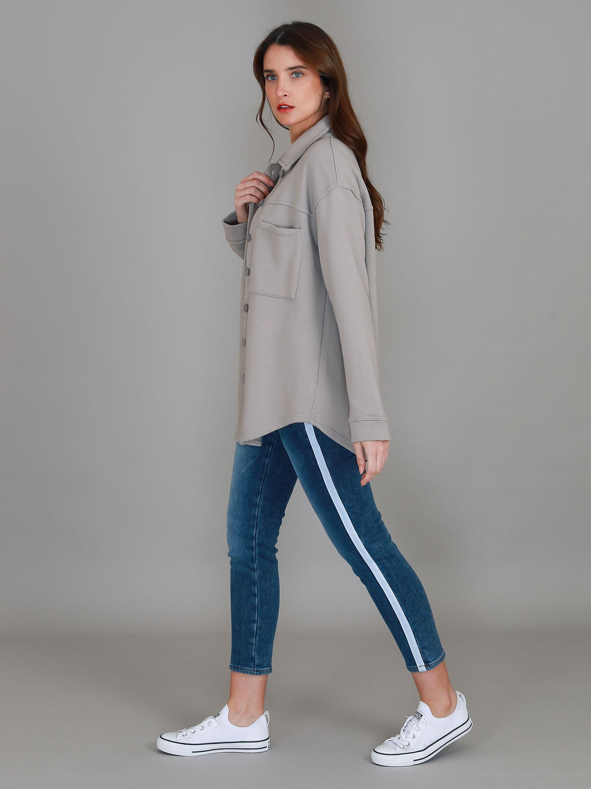 Berwick | Women's Oversized Shacket – Cotton French Terry