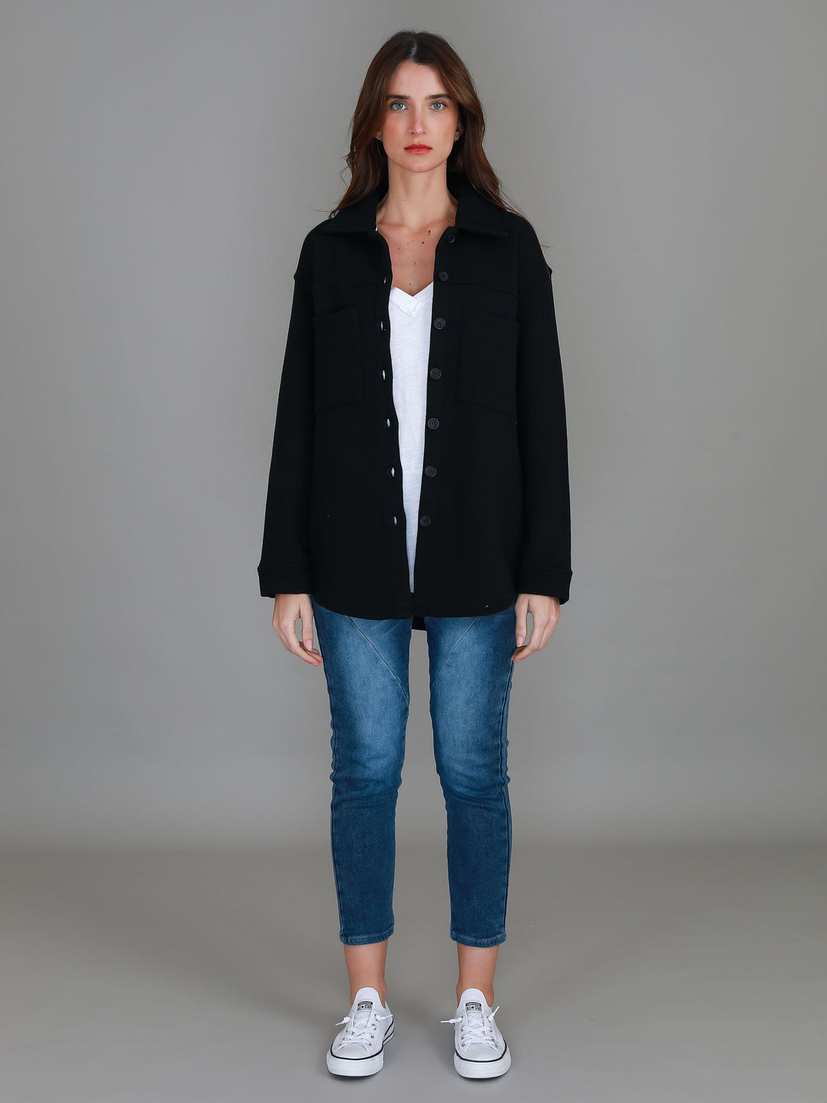 Berwick | Women's Oversized Shacket – Cotton French Terry