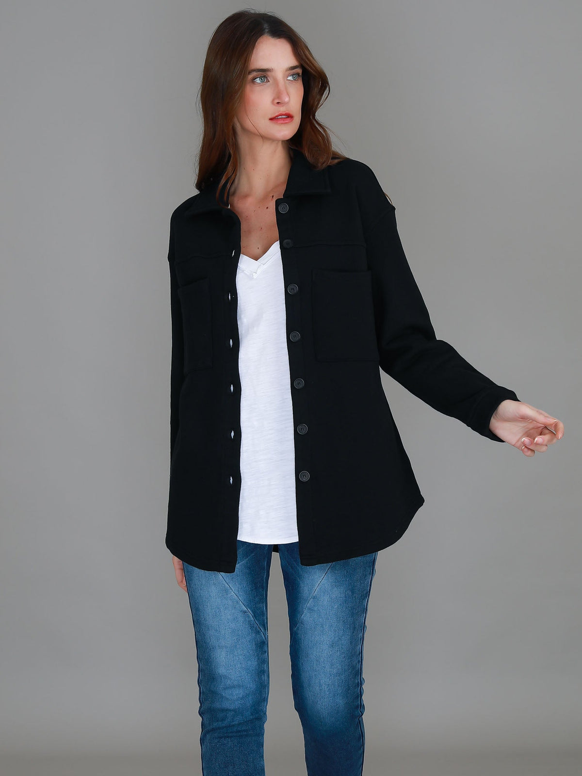 Berwick | Women's Oversized Shacket – Cotton French Terry