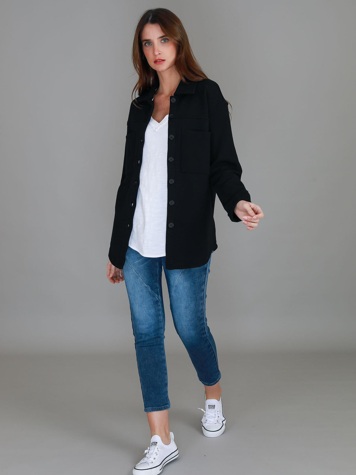 Berwick | Women's Oversized Shacket – Cotton French Terry