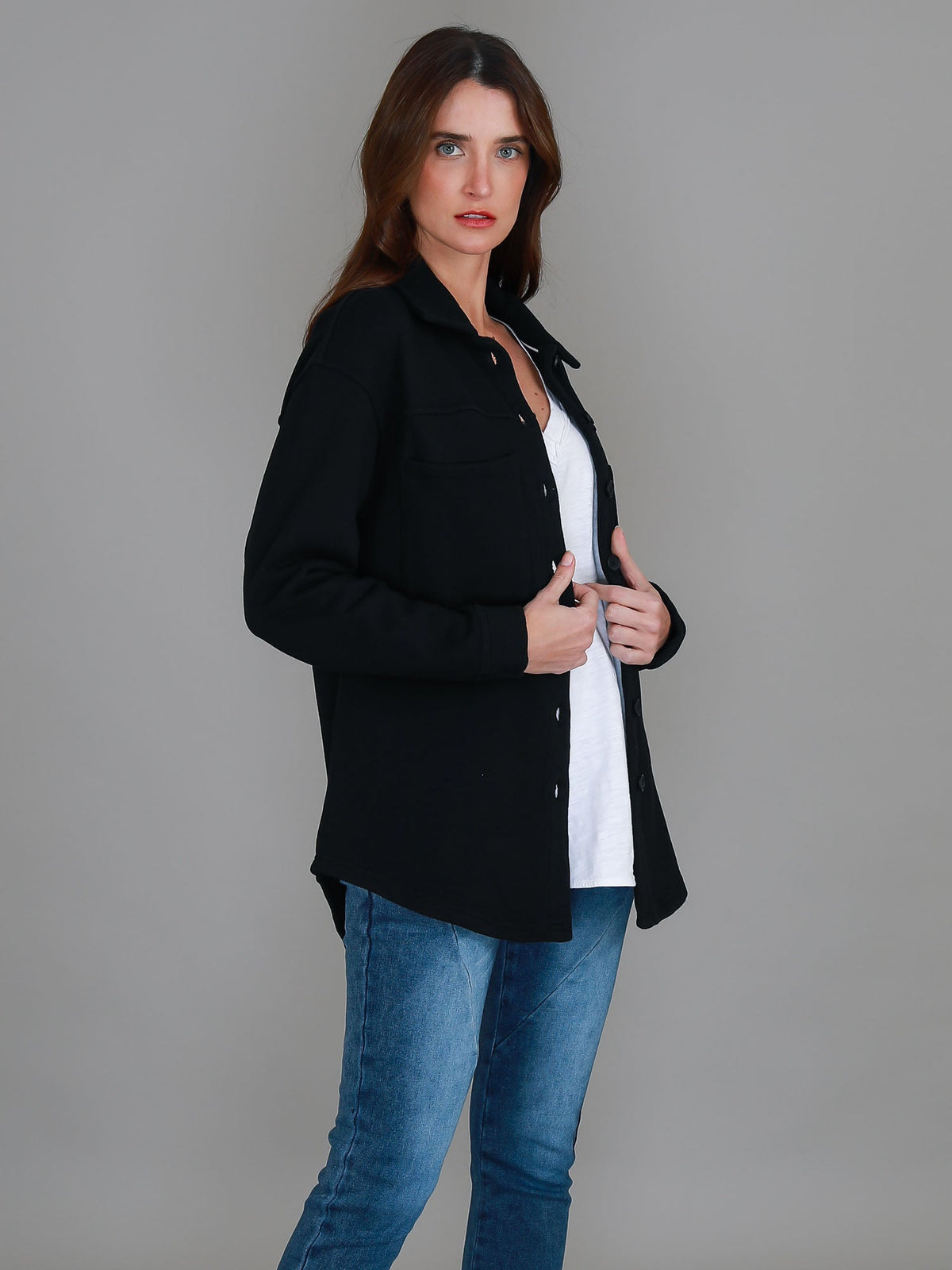 Berwick | Women's Oversized Shacket – Cotton French Terry