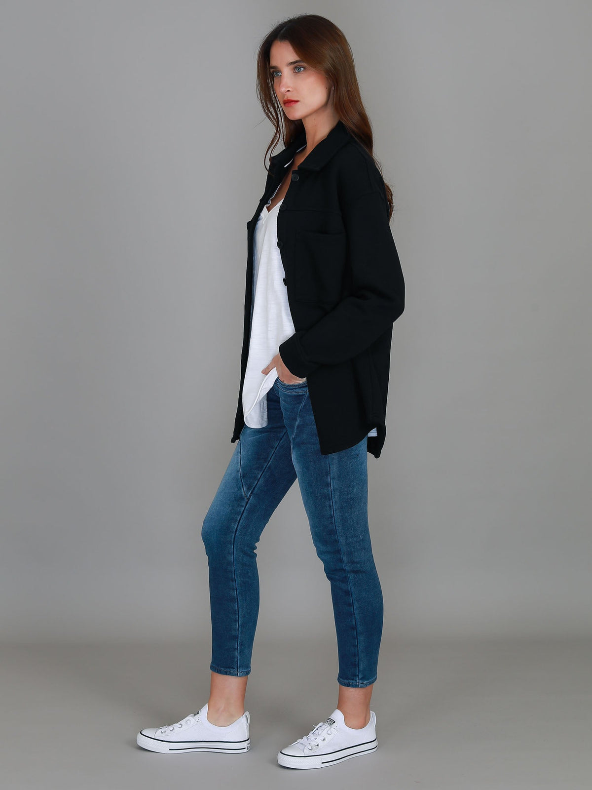 Berwick | Women's Oversized Shacket – Cotton French Terry