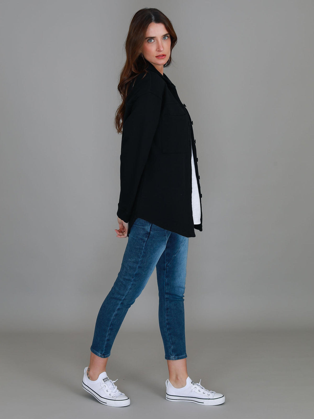 Berwick | Women's Oversized Shacket – Cotton French Terry