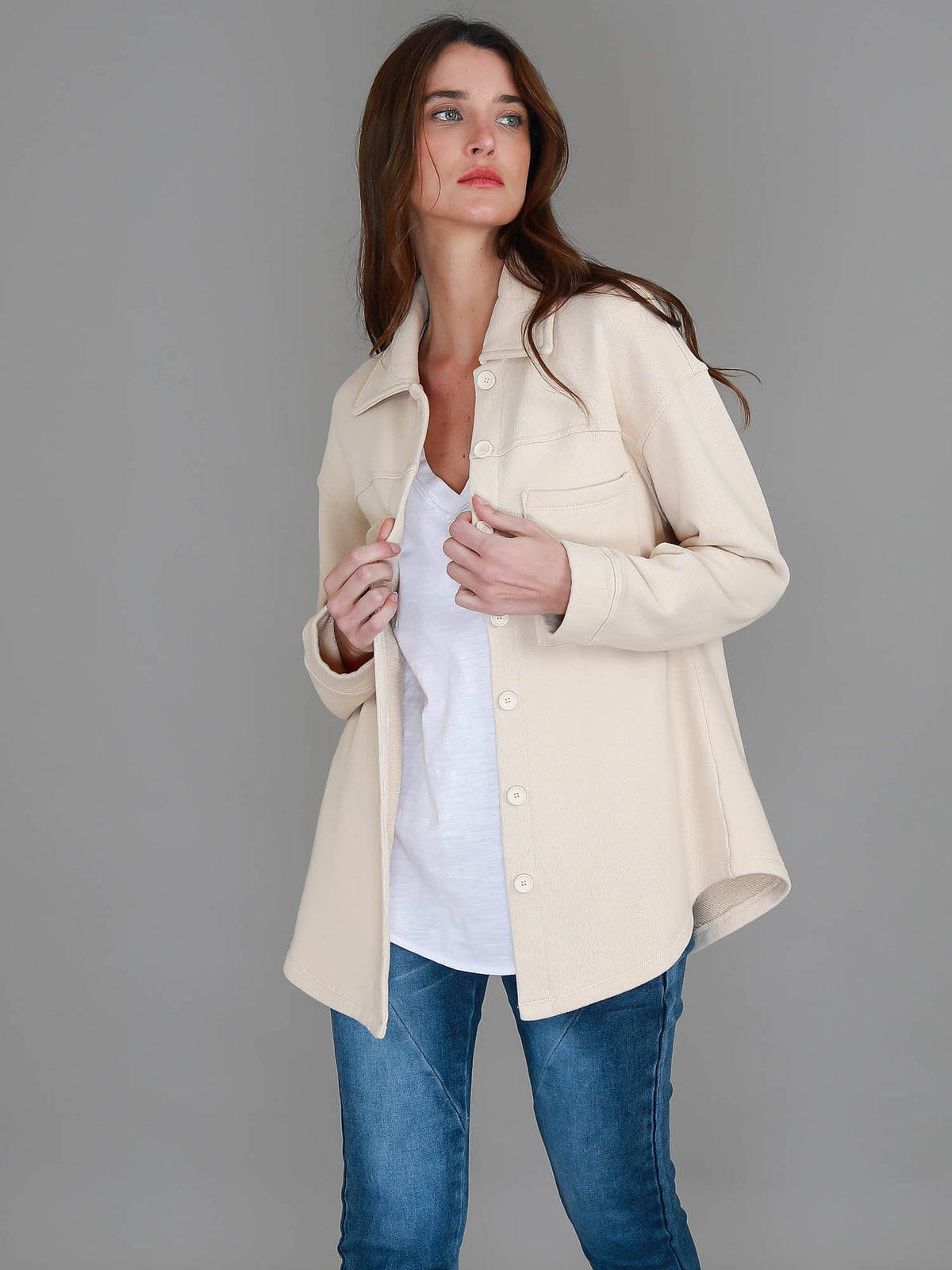 Berwick | Women's Oversized Shacket – Cotton French Terry