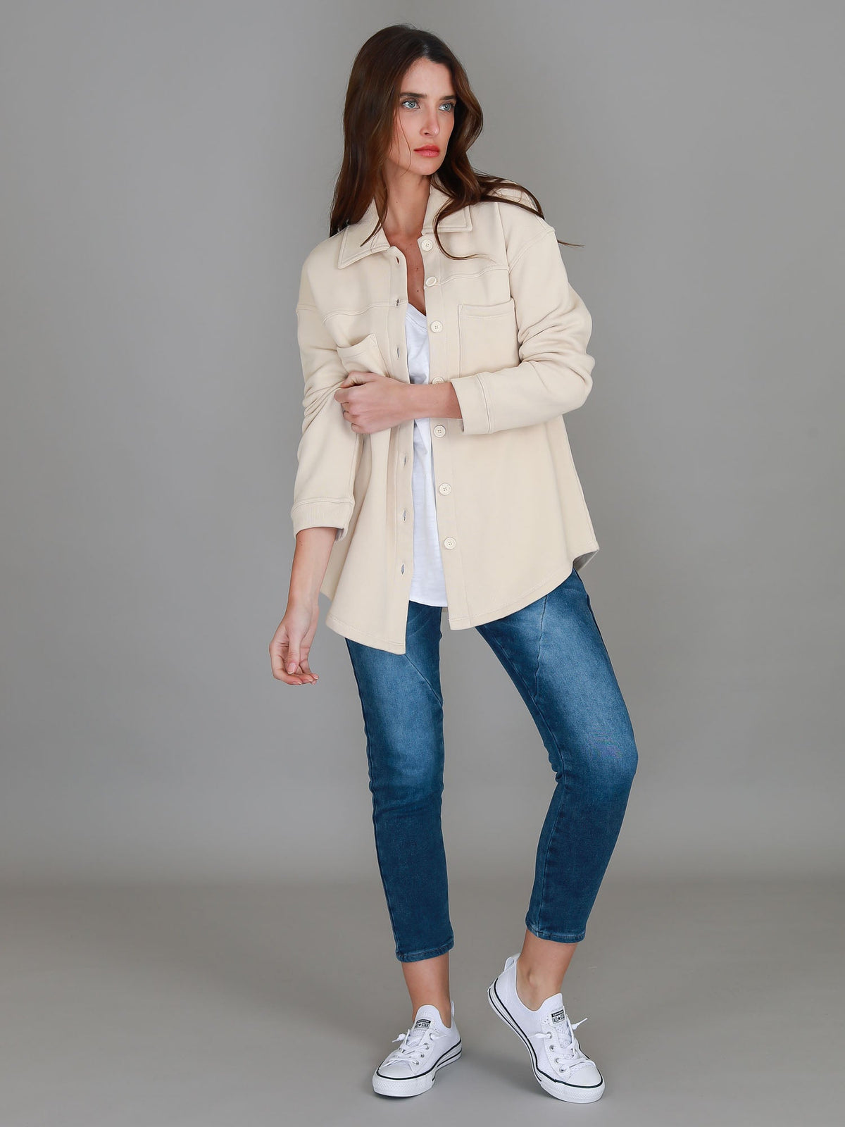 Berwick | Women's Oversized Shacket – Cotton French Terry