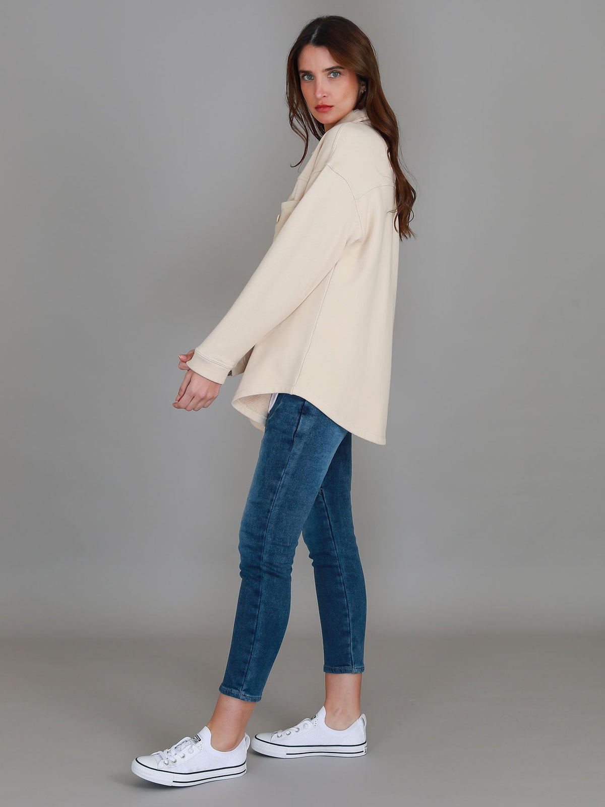 Berwick | Women's Oversized Shacket – Cotton French Terry