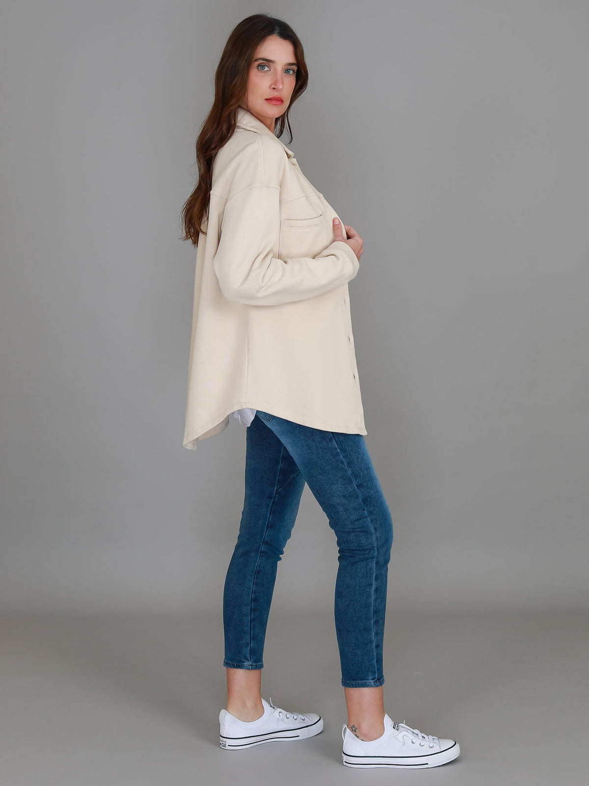 Berwick | Women's Oversized Shacket – Cotton French Terry
