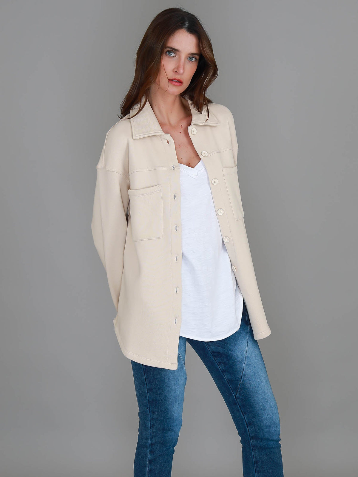 Berwick | Women's Oversized Shacket – Cotton French Terry