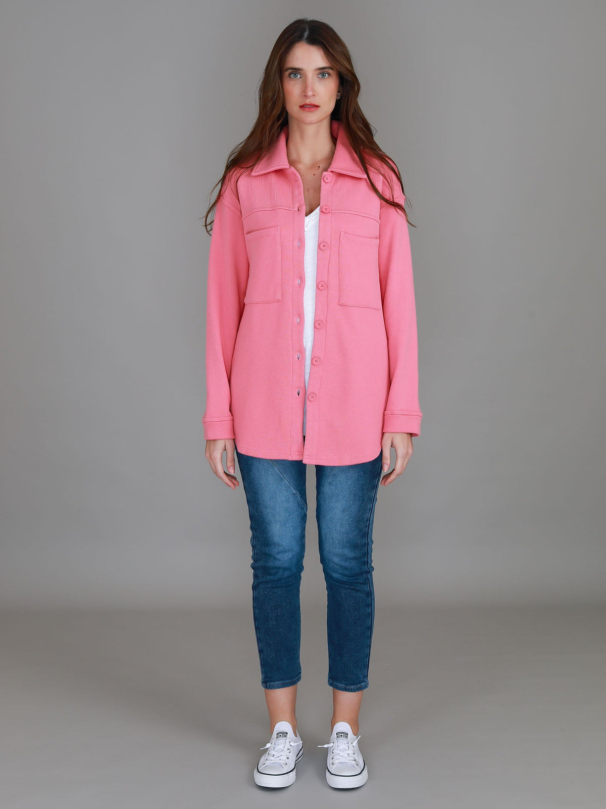 Berwick | Women's Oversized Shacket – Cotton French Terry