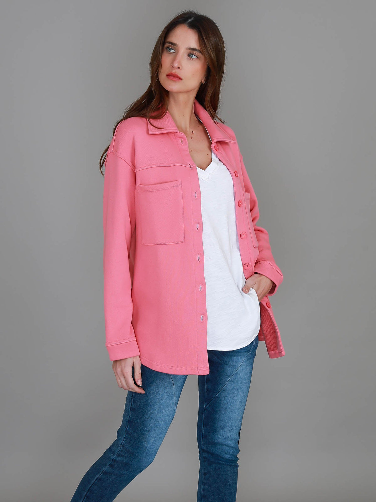 Berwick | Women's Oversized Shacket – Cotton French Terry