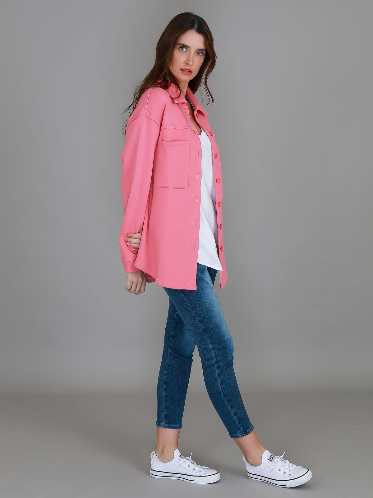 Berwick | Women's Oversized Shacket – Cotton French Terry