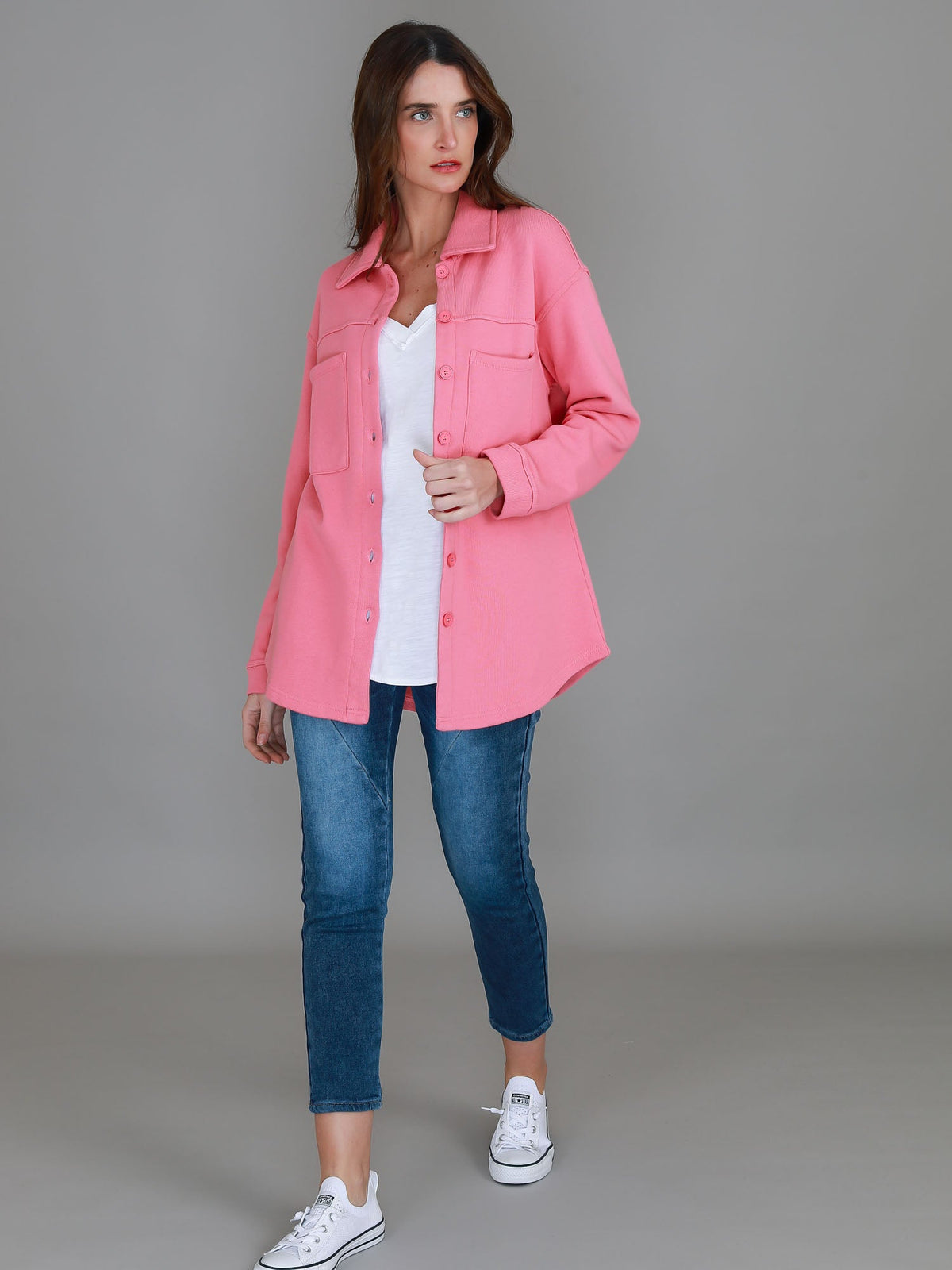 Berwick | Women's Oversized Shacket – Cotton French Terry