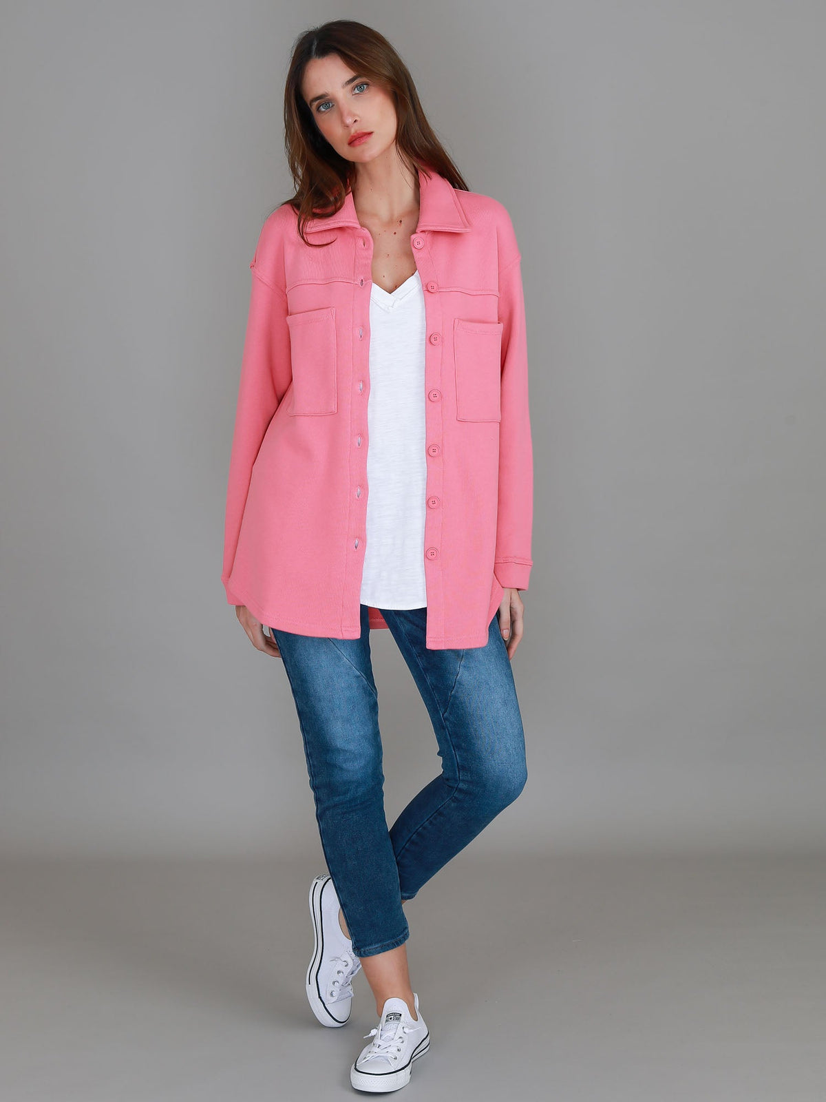Berwick | Women's Oversized Shacket – Cotton French Terry