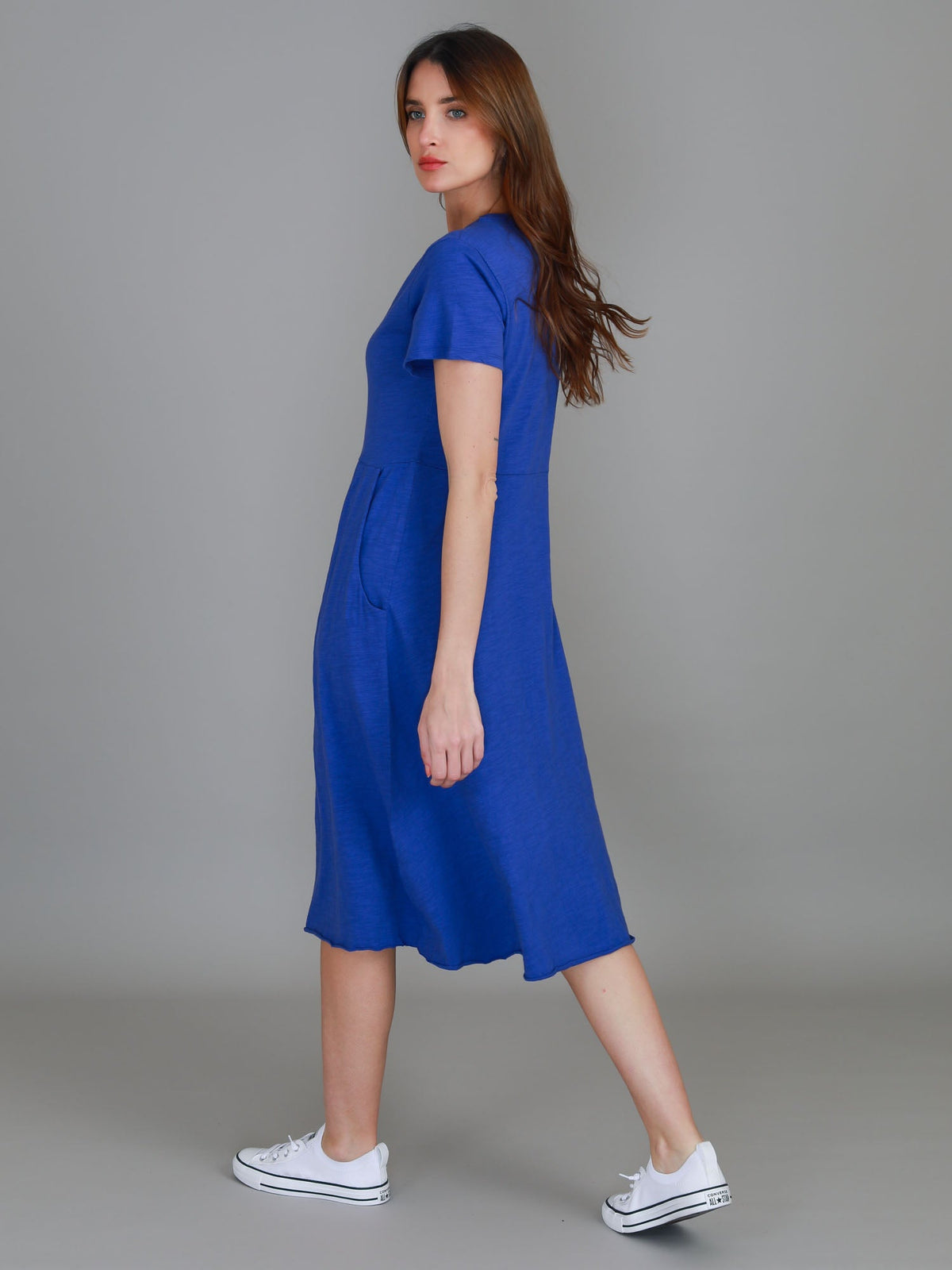 Nala | Women's Midi T Shirt Dress – Cotton Jersey