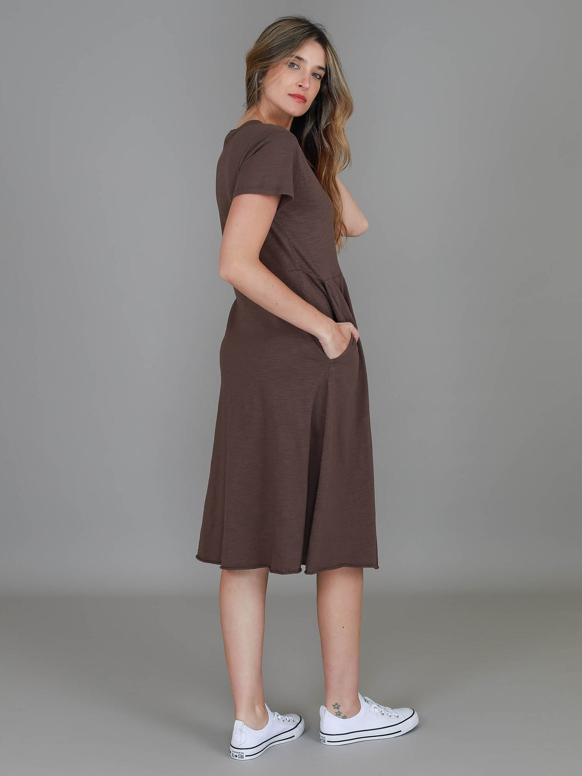Nala | Women's Midi T Shirt Dress – Cotton Jersey