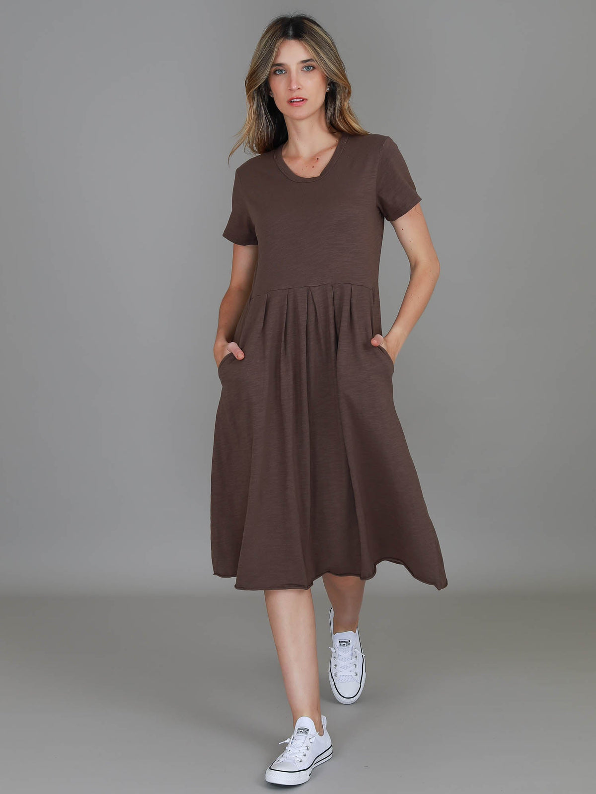 Nala | Women's Midi T Shirt Dress – Cotton Jersey