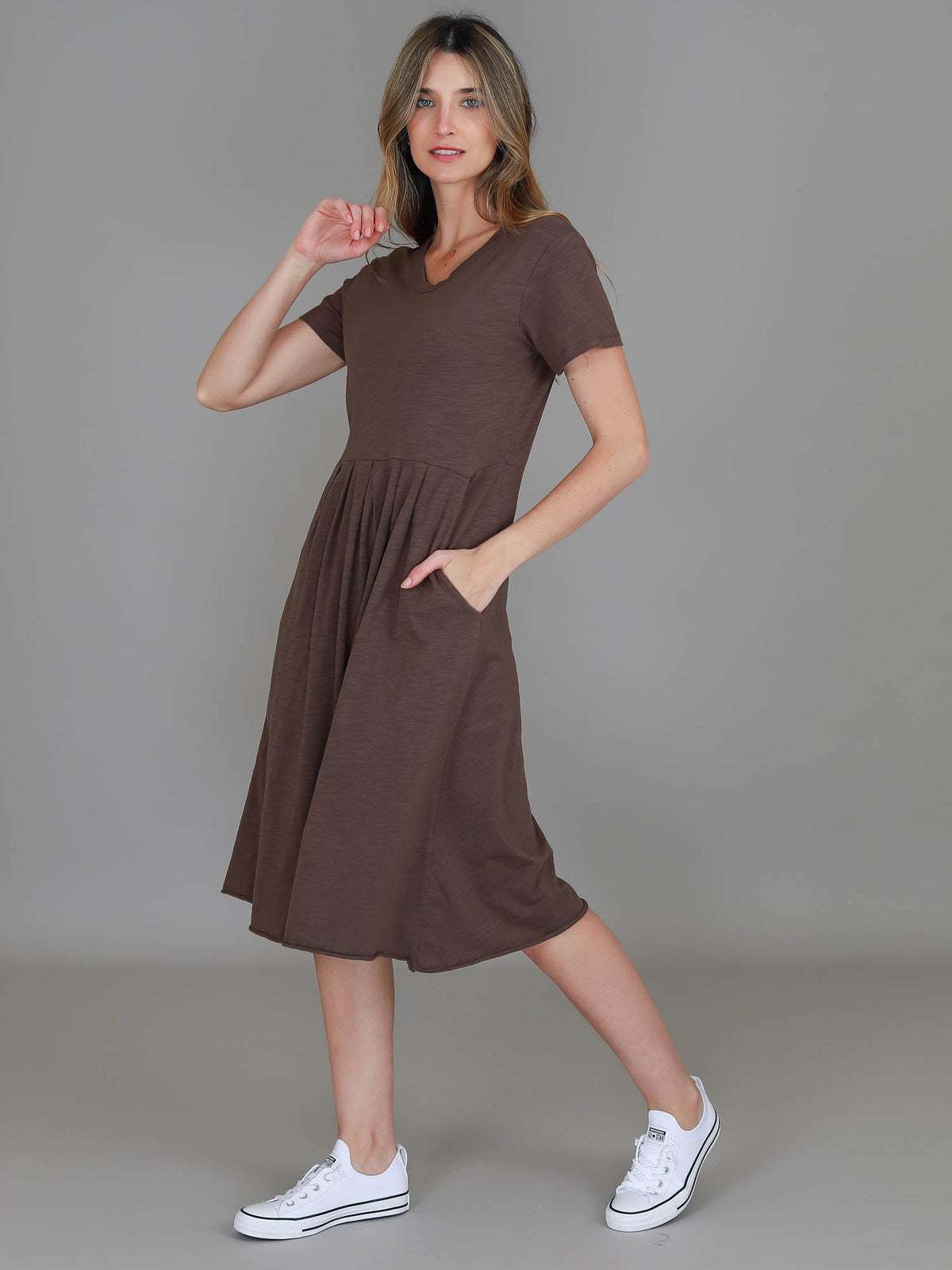 Nala | Women's Midi T Shirt Dress – Cotton Jersey